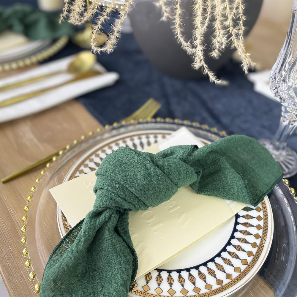 Ehldekol Gauze Cloth Napkins 6 Pack 16X16 Inches Dinner Parties, 100% Natural Soft Cotton Weddings Parties Family Everyday Use B