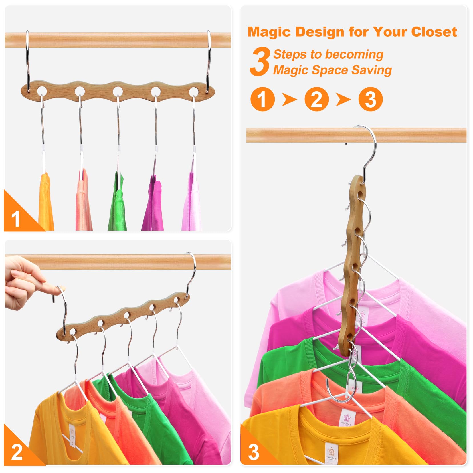 Heyhouse Closet Organizers And Storage,College Dorm Room Essentials,Multifunctional Closet Organizer Magic Space Saving Hangers