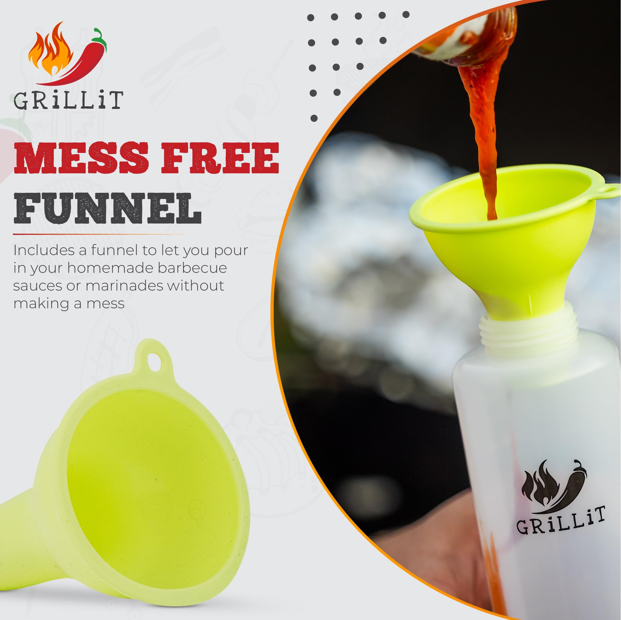 Sauce Basting Bottle Set For Grilling With 3 Silicone Bbq Basting Brush Caps & 2 Squeeze Caps - Squeeze Bottles For Sauces With