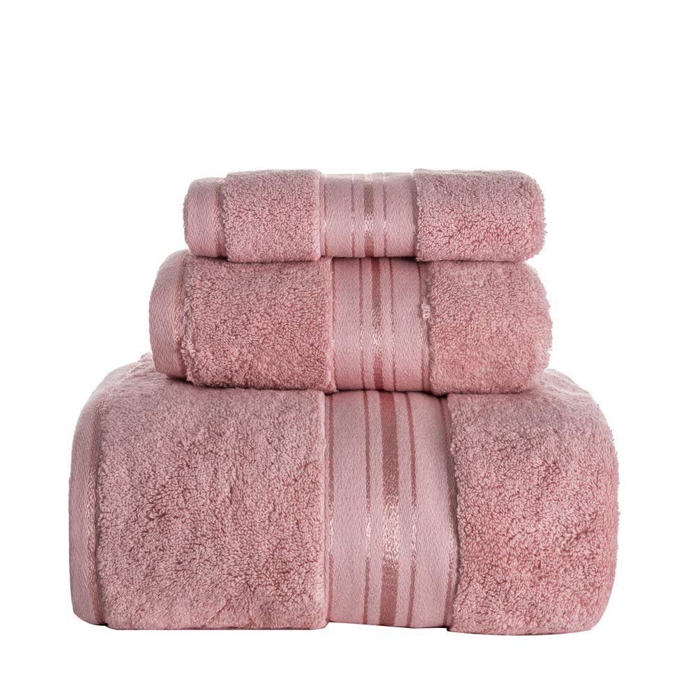 Lizling Luxury Bath Towels Set 3 Pack, Towel Set 100% Cotton (1 Large Bath Towel, 1 Hand Towel, 1 Washcloth) Ultra Soft And High