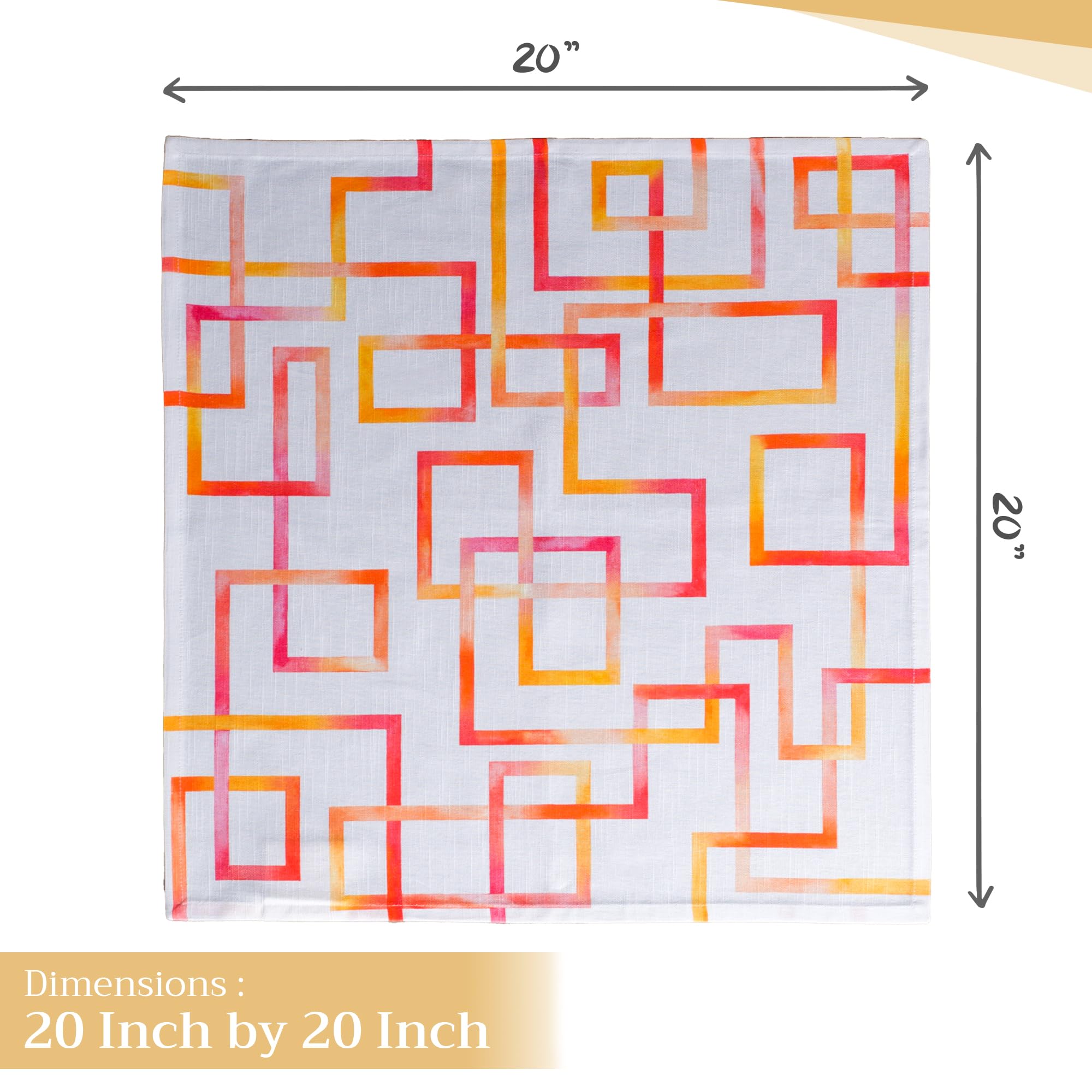 Maison d' Hermine Napkin 100% Cotton 20''x20'' Set of 4 Decorative Washable Table Cloth Napkins for Gifts  Dining  Holidays  Buffet Parties & Wedding Use  Summer Maze - Spring/Summer
