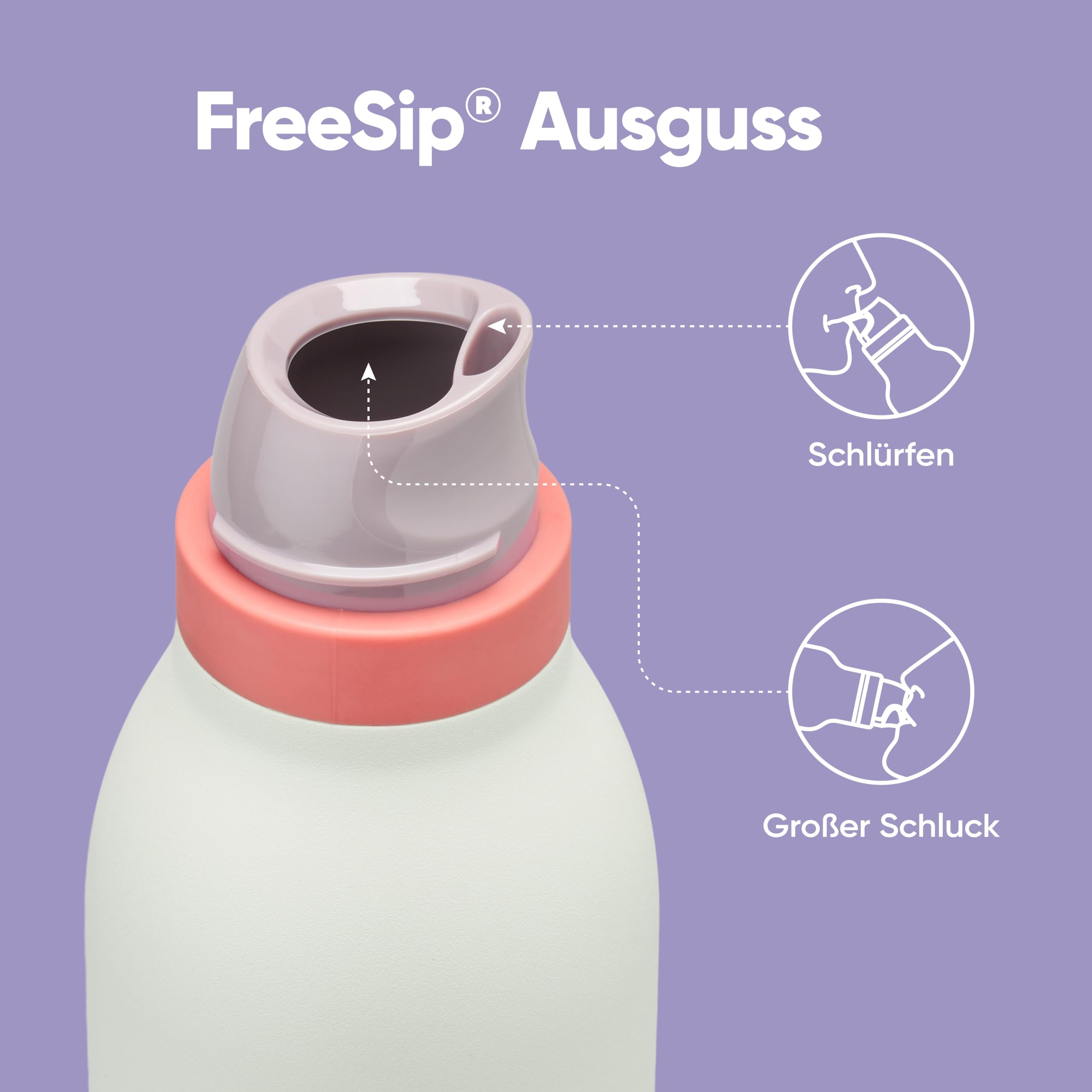 Owala FreeSip Twist Insulated Stainless Steel Water Bottle with Straw for Sports and Travel, BPA-Free, 24-oz, Purple/Green (Mint