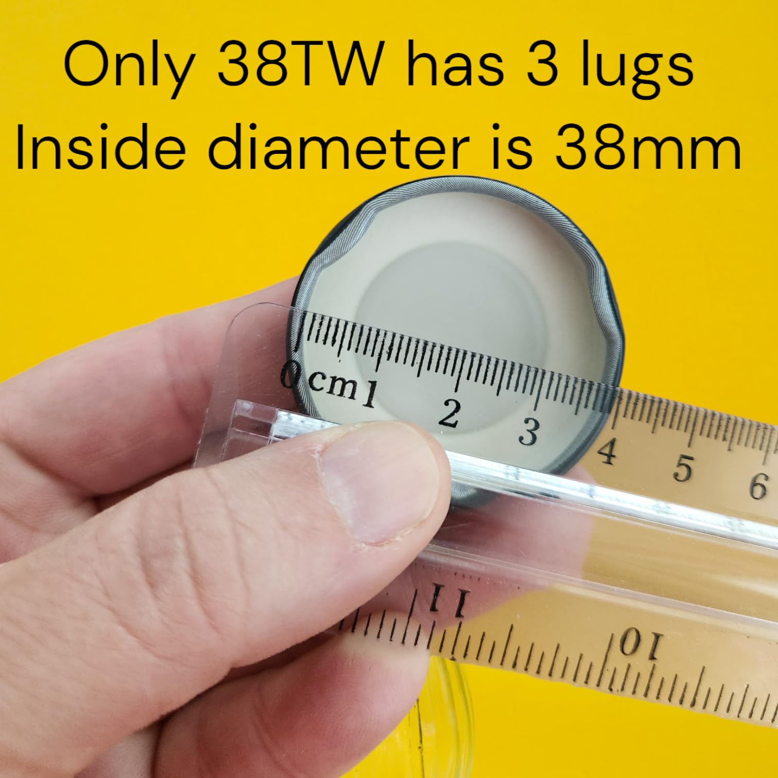 Nakpunar 24 Pcs White 38 Mm Glass Bottle Lids - 38Tw Lug Lids