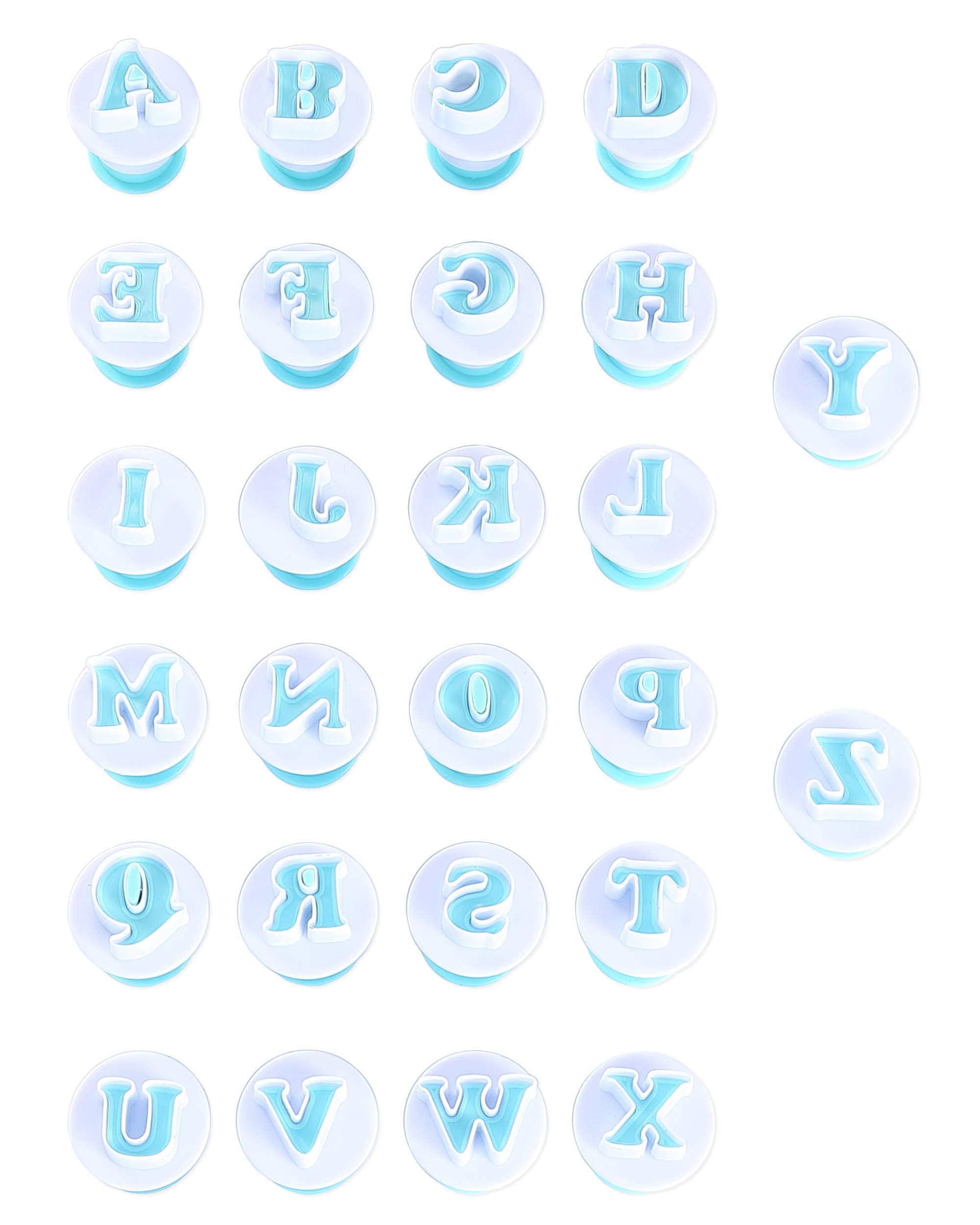 Nuoda Alphabet Letters, 26Pcs Uppercase Letters Fondant Cake Biscuit Mold,Cake Decorating Tools, Cookie Stamp Impress,Embosser C