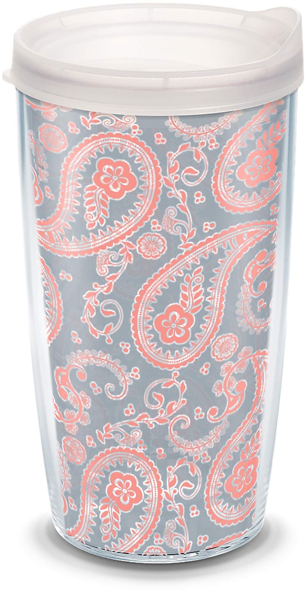 Tervis Paisley Pattern Made In Usa Double Walled Insulated Tumbler Travel Cup Keeps Drinks Cold & Hot, 16Oz, Clear