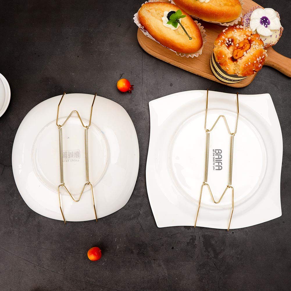 Sospiro 10 Pack Stainless Steel Plate Hangers For Walls Compatible Decorative Plates Hooks Dish Diaplay Holder With 10 Pcs Wall