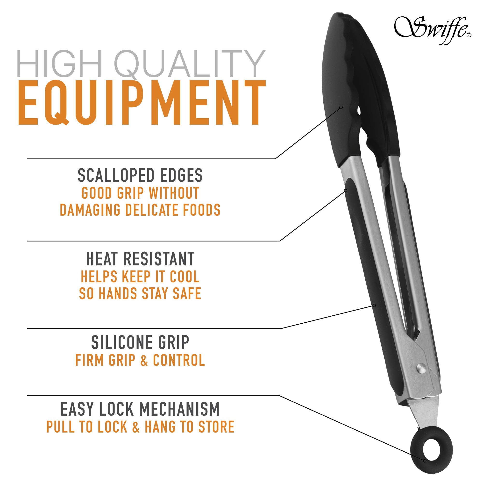 Stainless Steel Kitchen Tongs Set Of 2 - Premium Multipurpose 9    With Bpa Free Heat Resistant Silicone Tips And 12    With Met