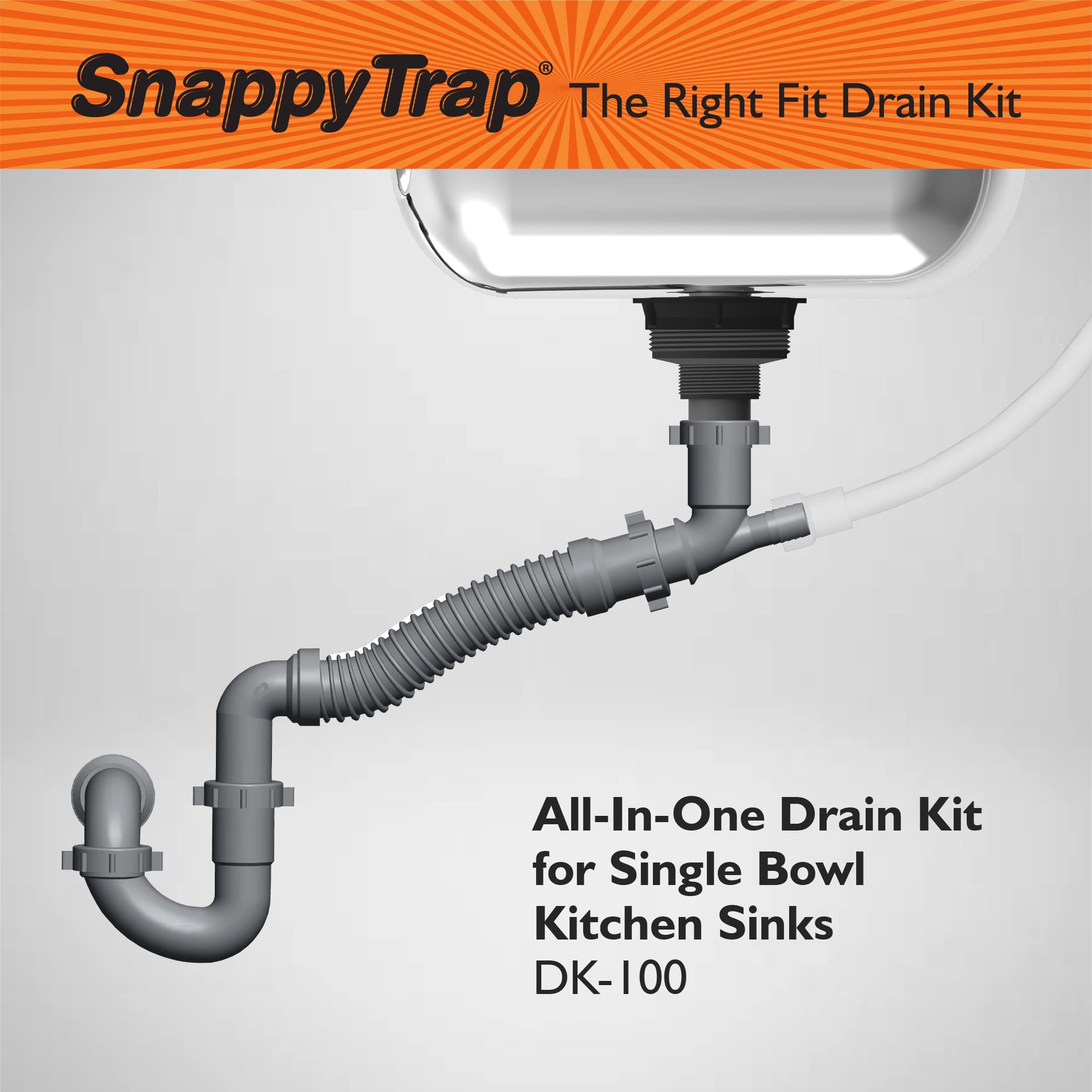 Snappy Trap 1 1/2 Drain Kit For Single Kitchen Sinks, Bar Sinks And Laundry Sinks