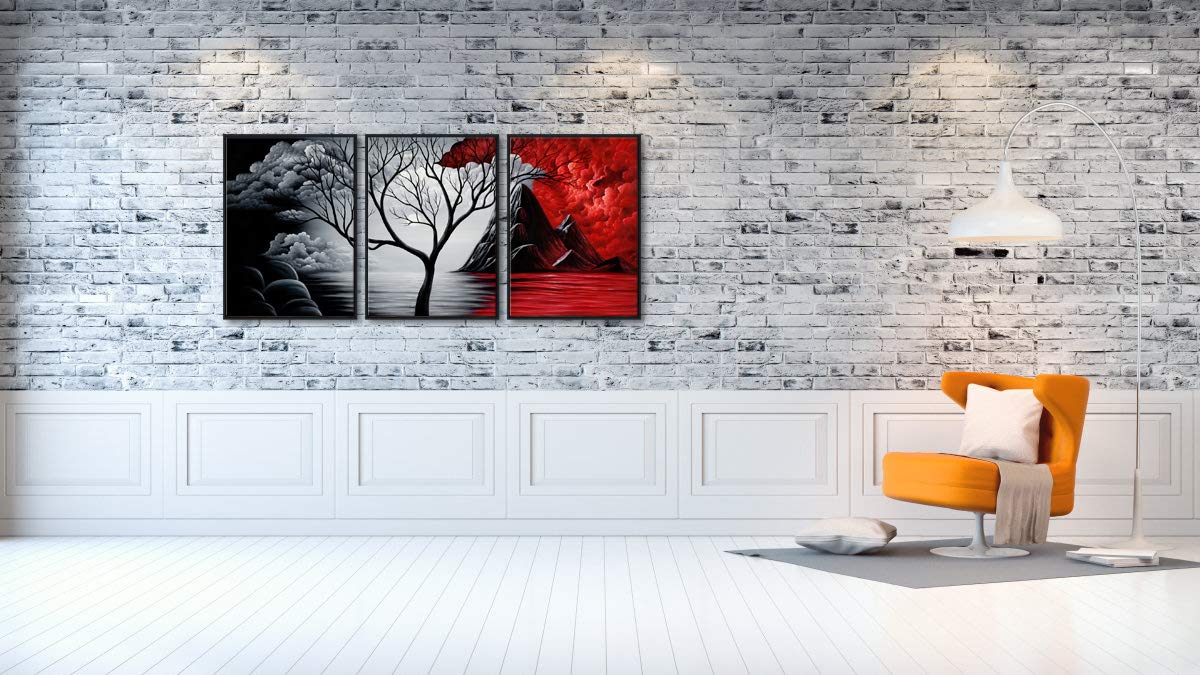Wieco Art Extra Large Size Framed Canvas Art Prints Wall Art The Cloud Tree Abstract Pictures Paintings For Living Room Home Off