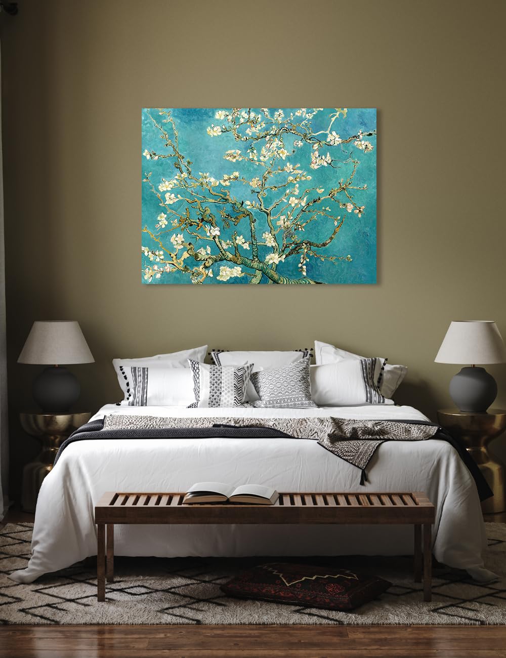 Decorarts - Almond Blossom Tree - Vincent Van Gogh Reproductions. Oversize Giclee Canvas Print Wall Art For Home Wall Decor. 40X