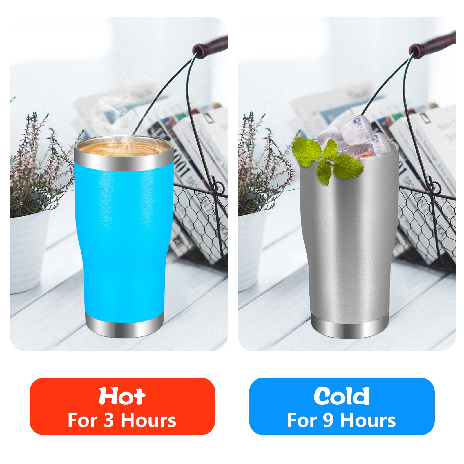 Vegond 20Oz Tumbler Stainless Steel Tumbler Cup With Lid And Straw Vacuum Insulated Double Wall Travel Coffee Mug(Stainless 1 Pa