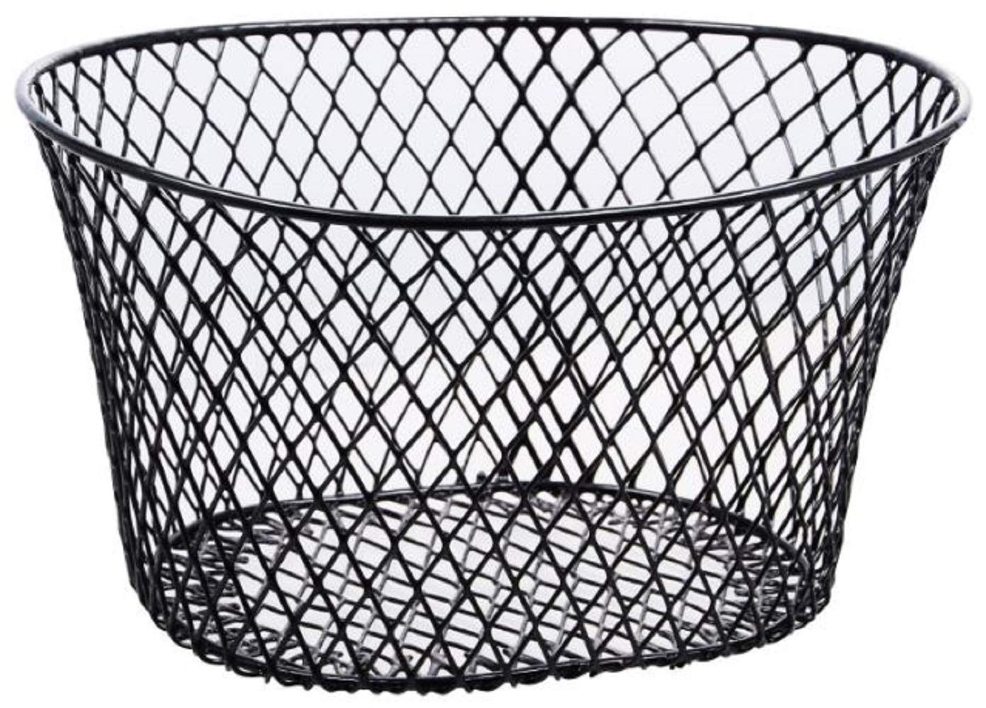 Small Metal Rectangular, Oval And Round Wire Baskets With Or Without Handles, Black And White, 4-Ct Sets (Oval Black Without Han