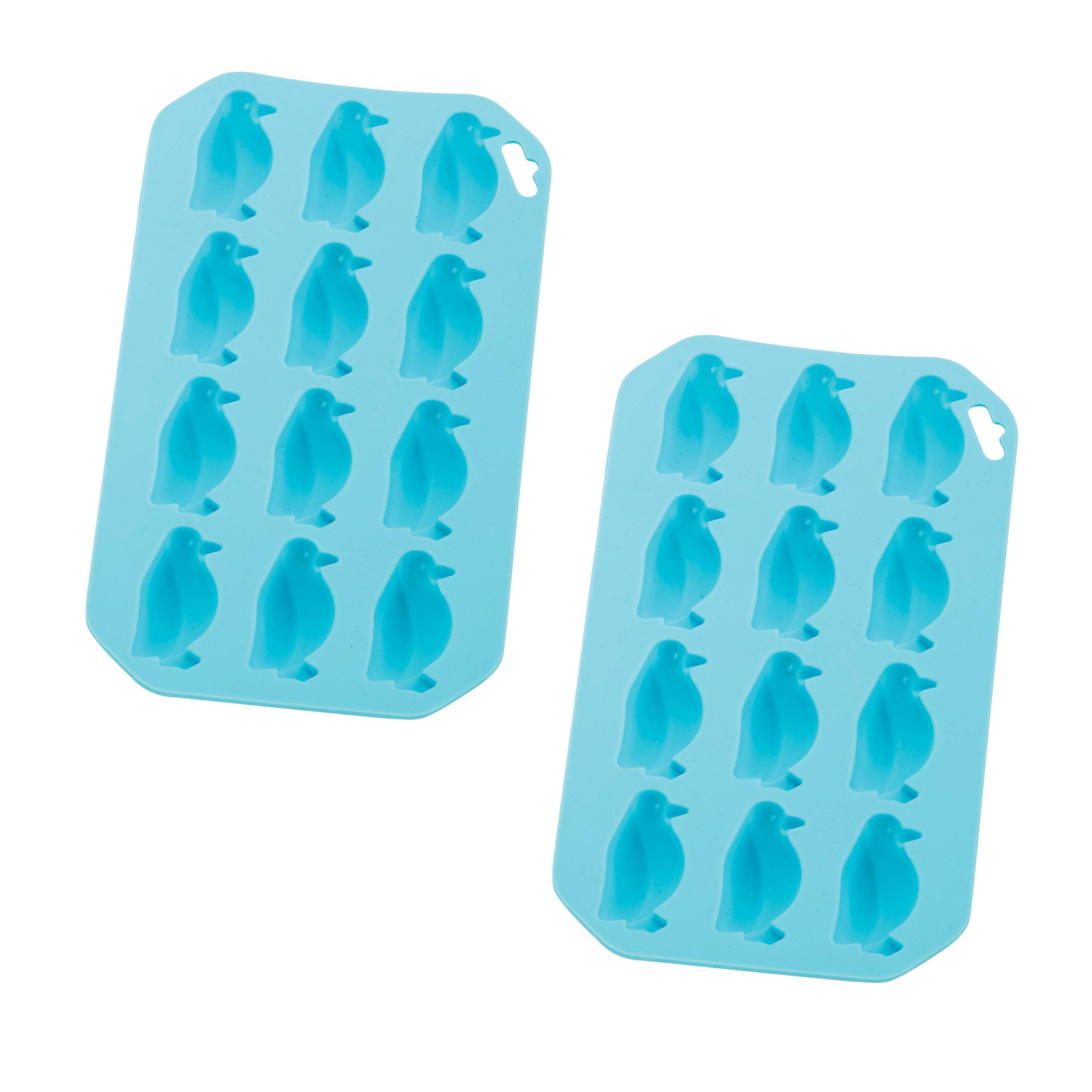 Hic Kitchen Silicone Penguin Ice Tray, Non-Stick, Set Of 2, Each Tray Makes 12 Penguins