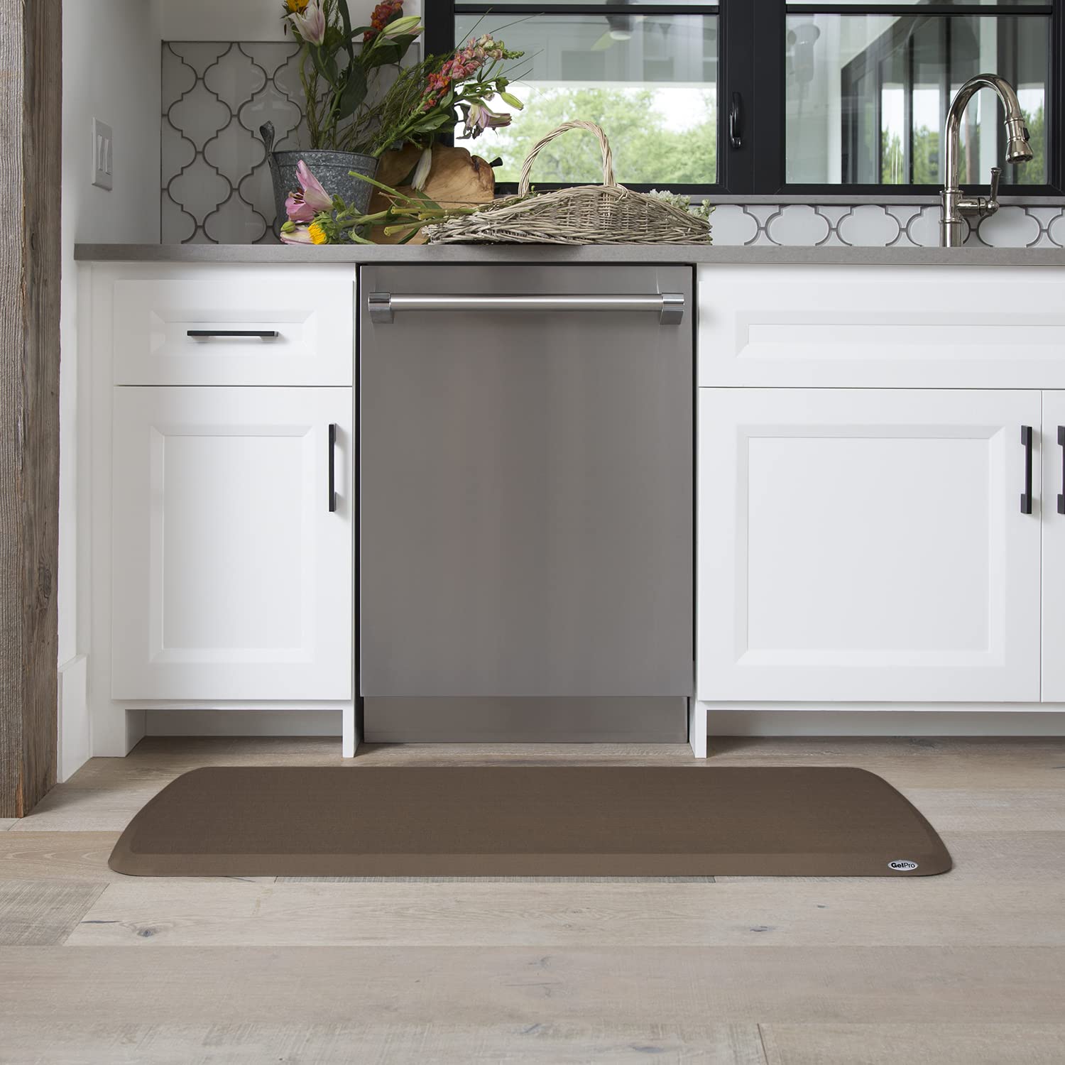 GelPro Elite Anti-Fatigue Kitchen Mat Bundle - 20 x 36 & 20 x 48  Linen Truffle