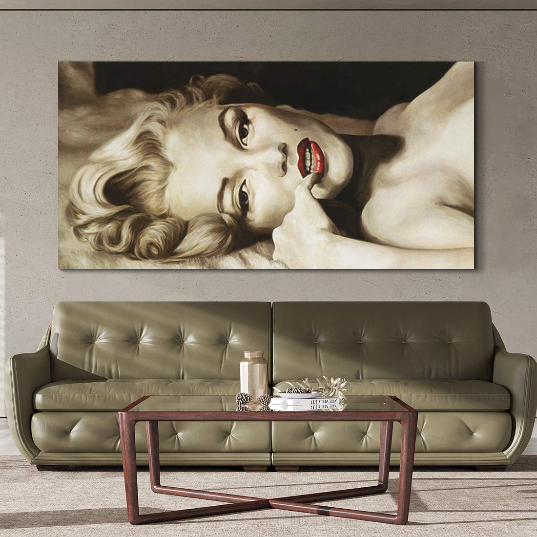 Denozer - Marilyn Monroe Framed Pictures Sexy Blond Girl Paintings American Movies Actress Artwork Prints On Canvas Wall Art Liv
