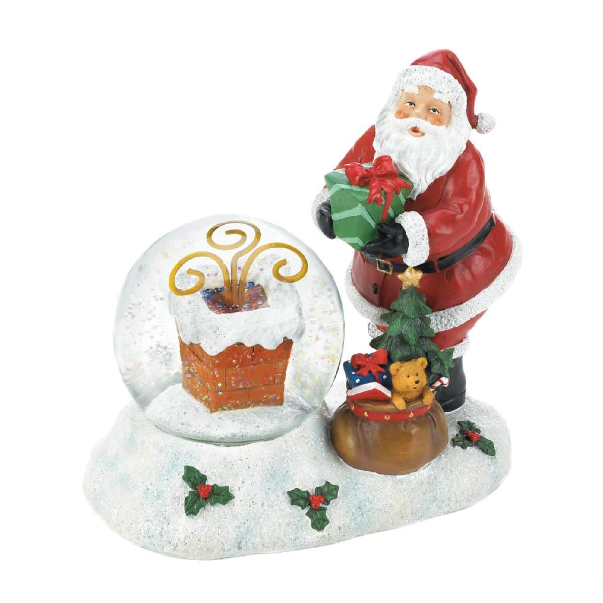 Christmas Collection 10018551 Santa and Chimney Led Snow Globe, Multicolor