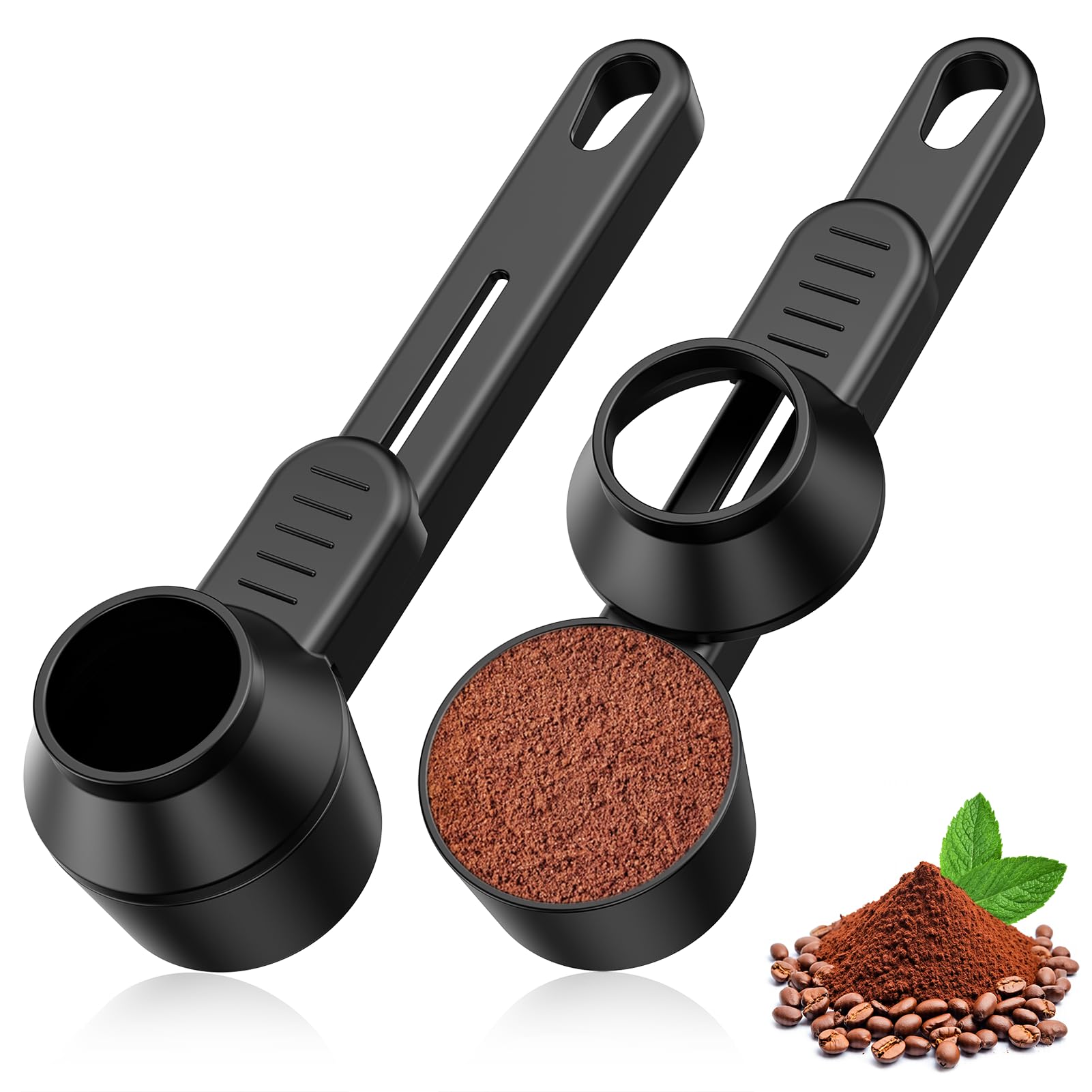 CAPMESSO Coffee Scoop & Funnel for Reusable K Cup Refillable Coffee Pods: 2 Tablespoon Coffee Measuring Scoop - Easy Slide Scoop
