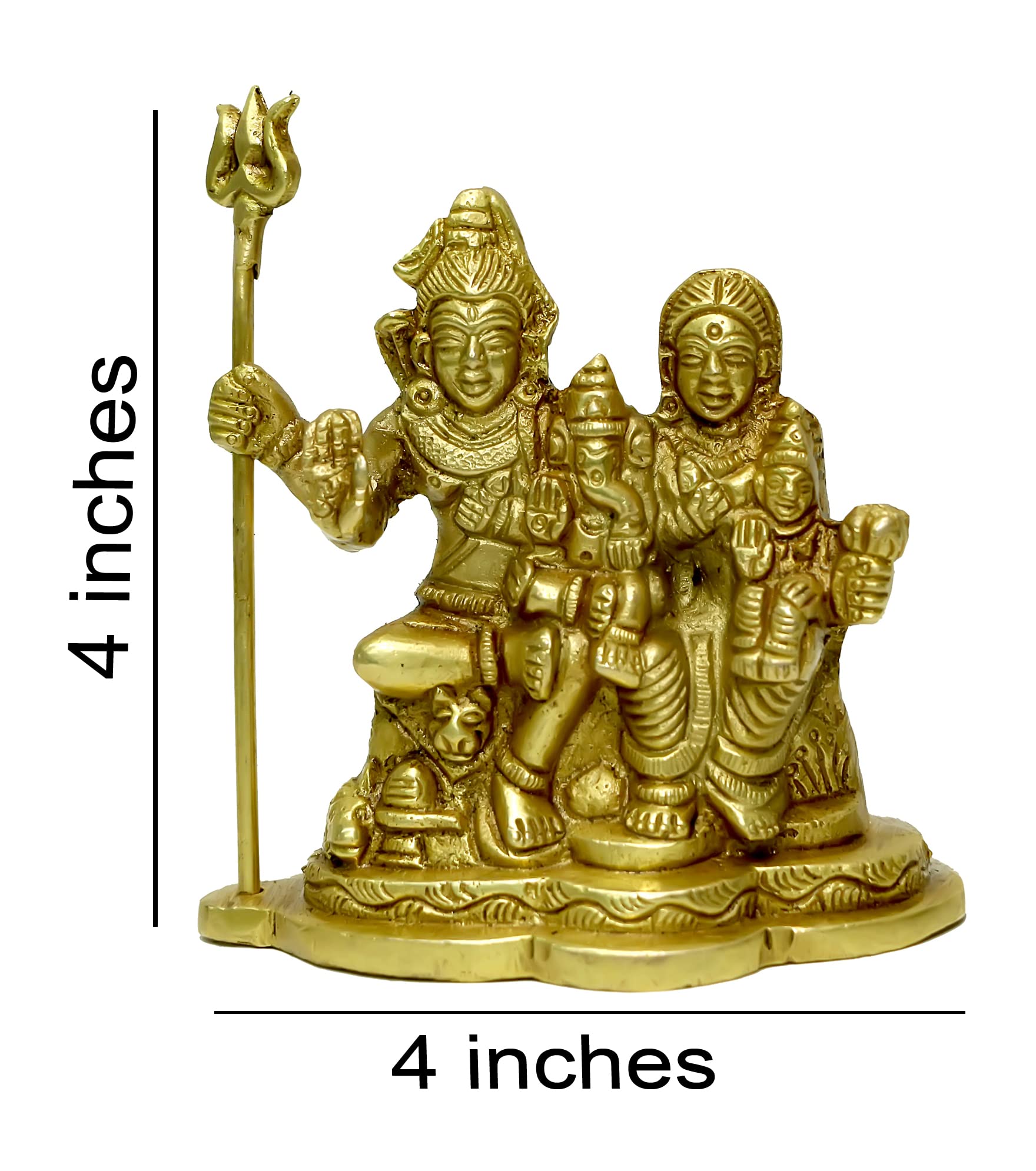 Racpree Brass Metal Handcrafted Shiv Parivar Ganesha Parvati Kartik Idol | Murti Idol Statue Sculpture For Home Dcor Mandir Temp