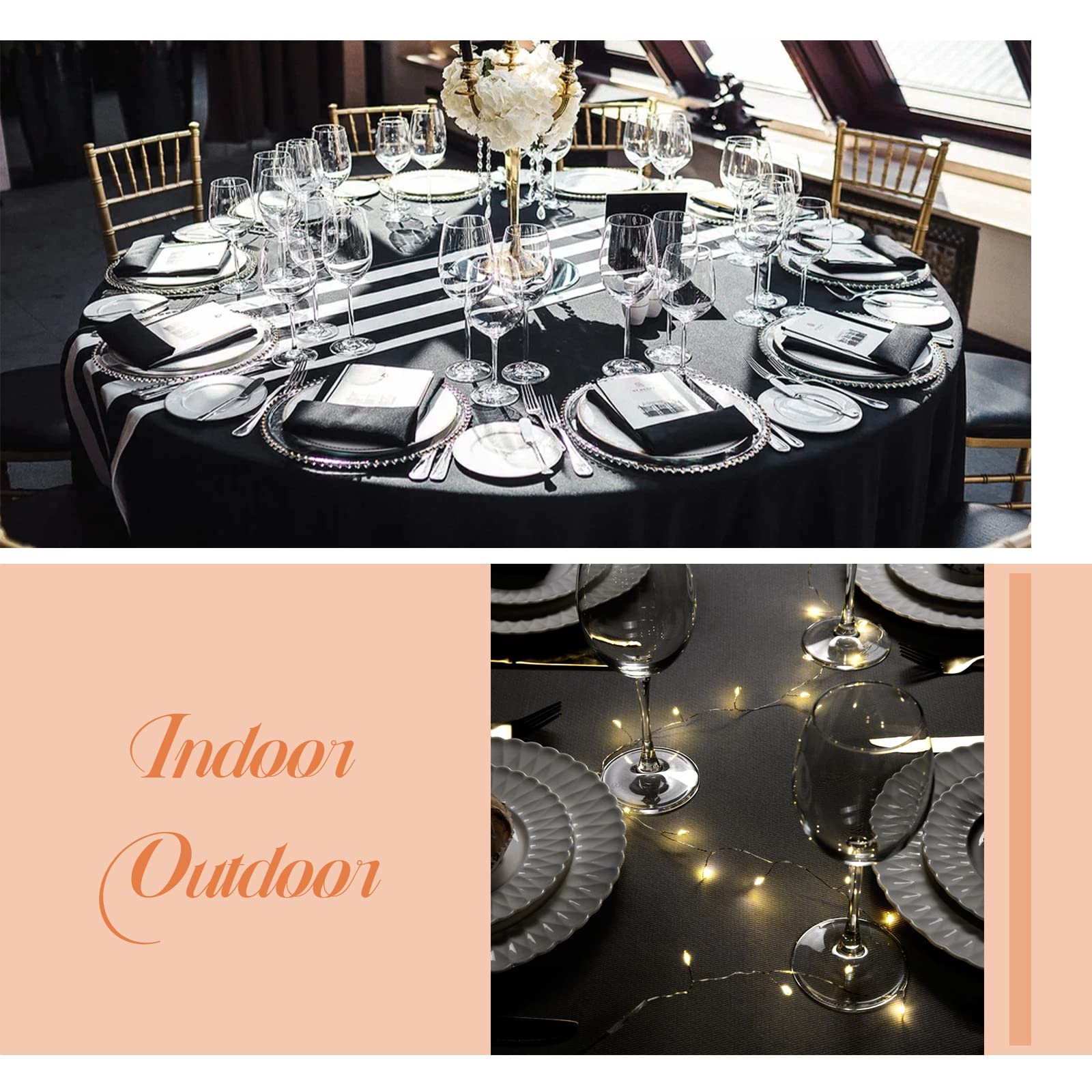 Teruntrue 4 Packs Round Tablecloth Polyester 90 Inches Black Washable Round Table Cloths For Round Tables Stain Resistant Wrinkl