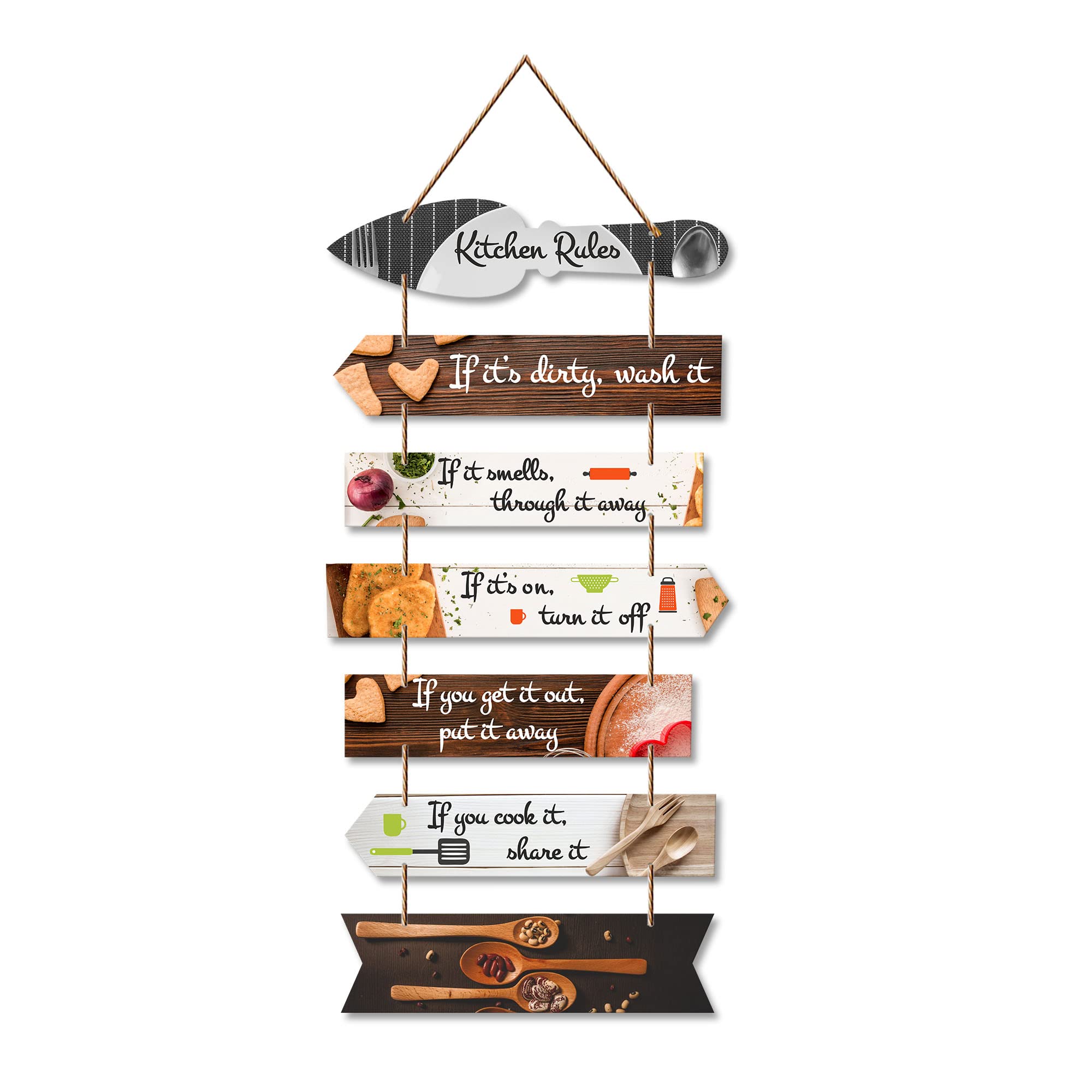 Artvibes Kitchen Quotes Wooden Wall Hanging for Home Decor | Decorative Item for Kitchen | Gifts | MDF Wood Wall Hanger for Deco