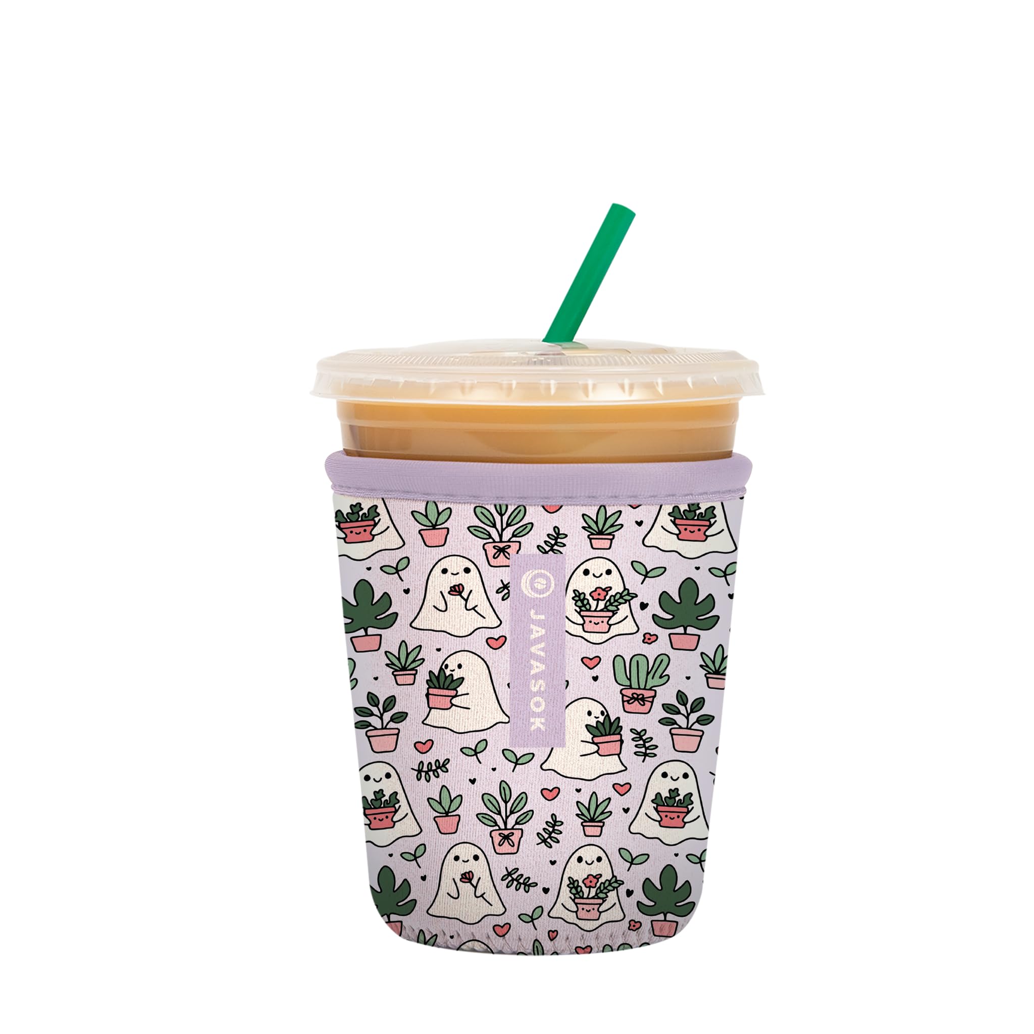 Sok It JavaSok Iced Coffee & Cold Soda Insulated Neoprene Cup Sleeve (Boo-tanicals, Small: 16-20oz)