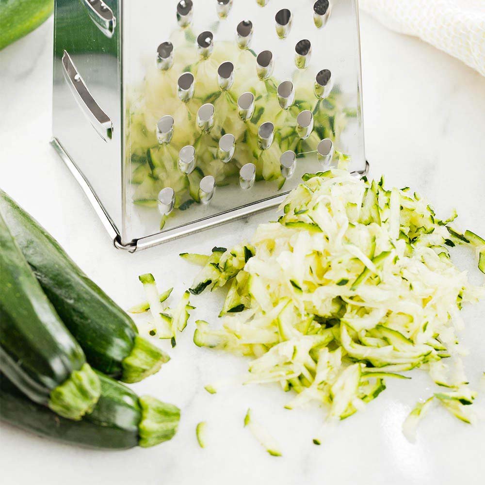 Restaurantware Met Lux Cheese Grater 1 Heavy-Duty Box Grater - With 4 Sides Built-In Handle Stainless Steel Food Grater For Vege