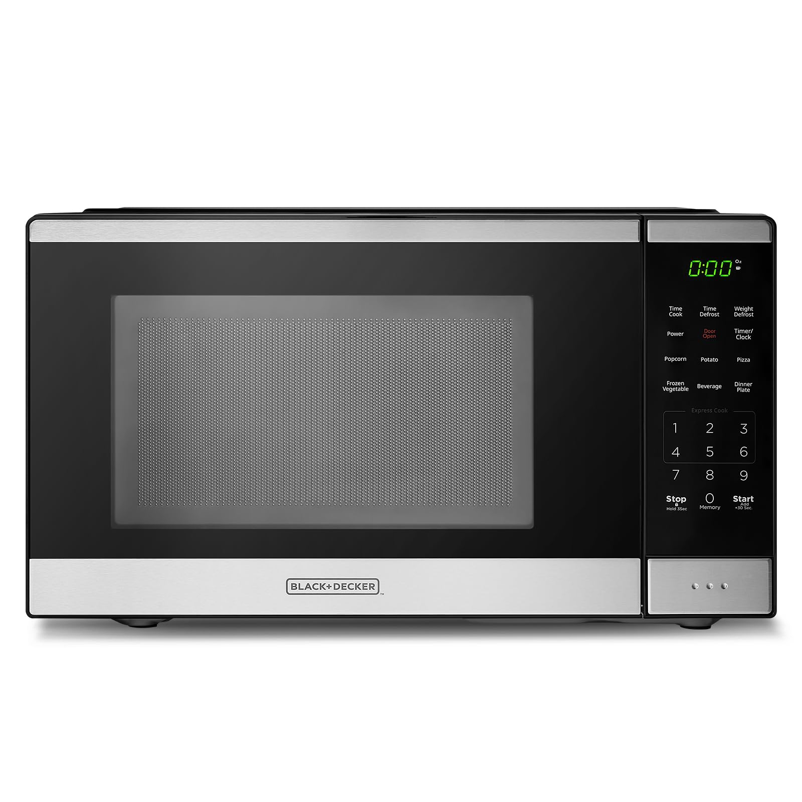 BLACK+DECKER Countertop Microwave Oven 0.9 Cu Ft, 6 Auto Menus, Child Lock, Memory Function, 10 Power Levels, Easy One-Touch Sta