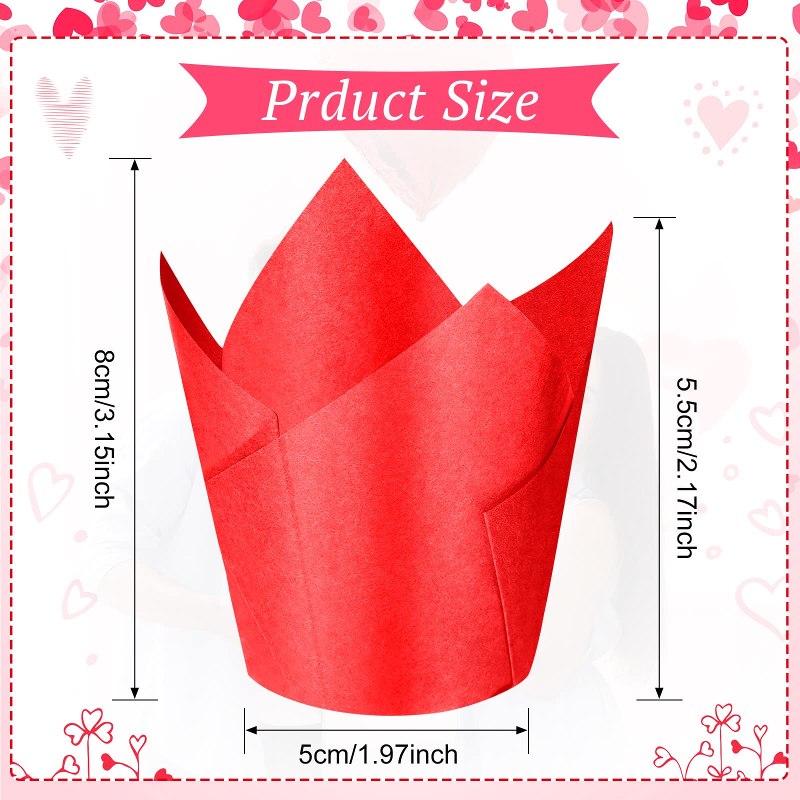 200 Pcs Tulip Cupcake Liners Muffin Baking Cupcake Liners Baking Cups Holders Heat Resistant Muffin Liners Wrappers For Wedding