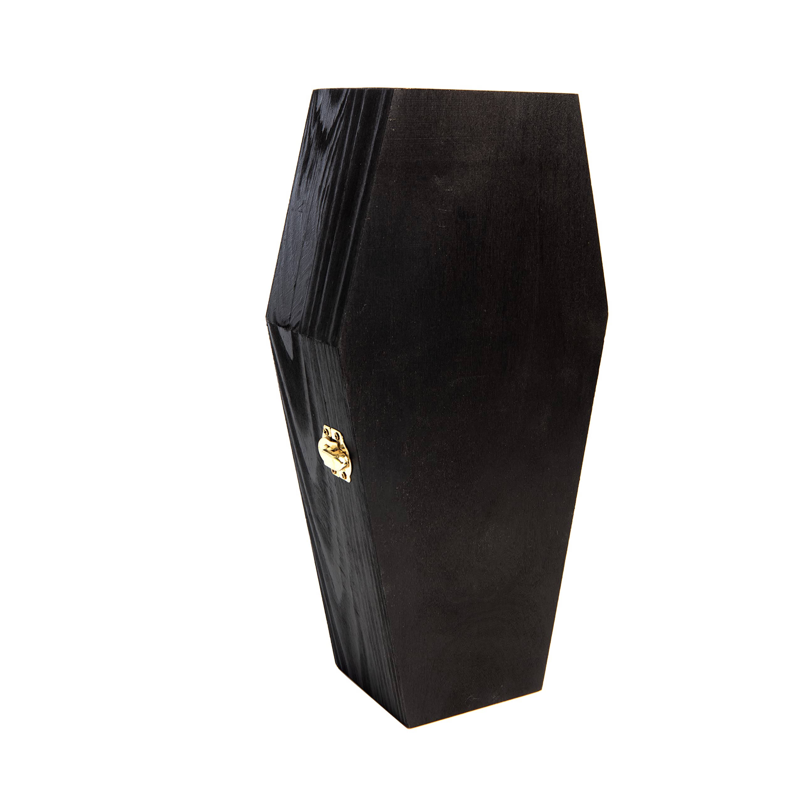 Creative Hobbies 12 Black Painted Wooden Coffin Box - Hinged Halloween Casket for D  cor, Party Favors, Goth Display, Doll or Pe