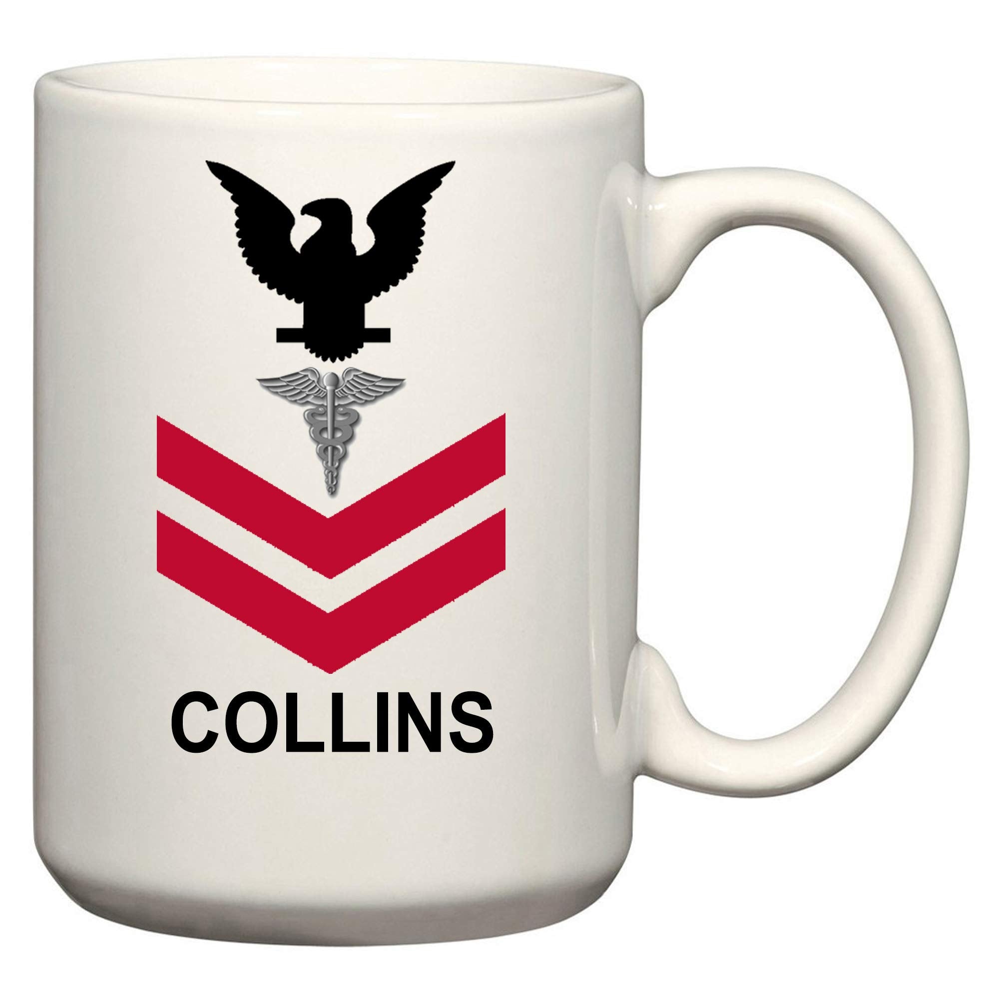Carpe Diem Designs U.S. Navy Customizable Rank Insignia Drinkware Ceramic Coffee/Cocoa Mug and Mason Jars, Made in the U.S.A.