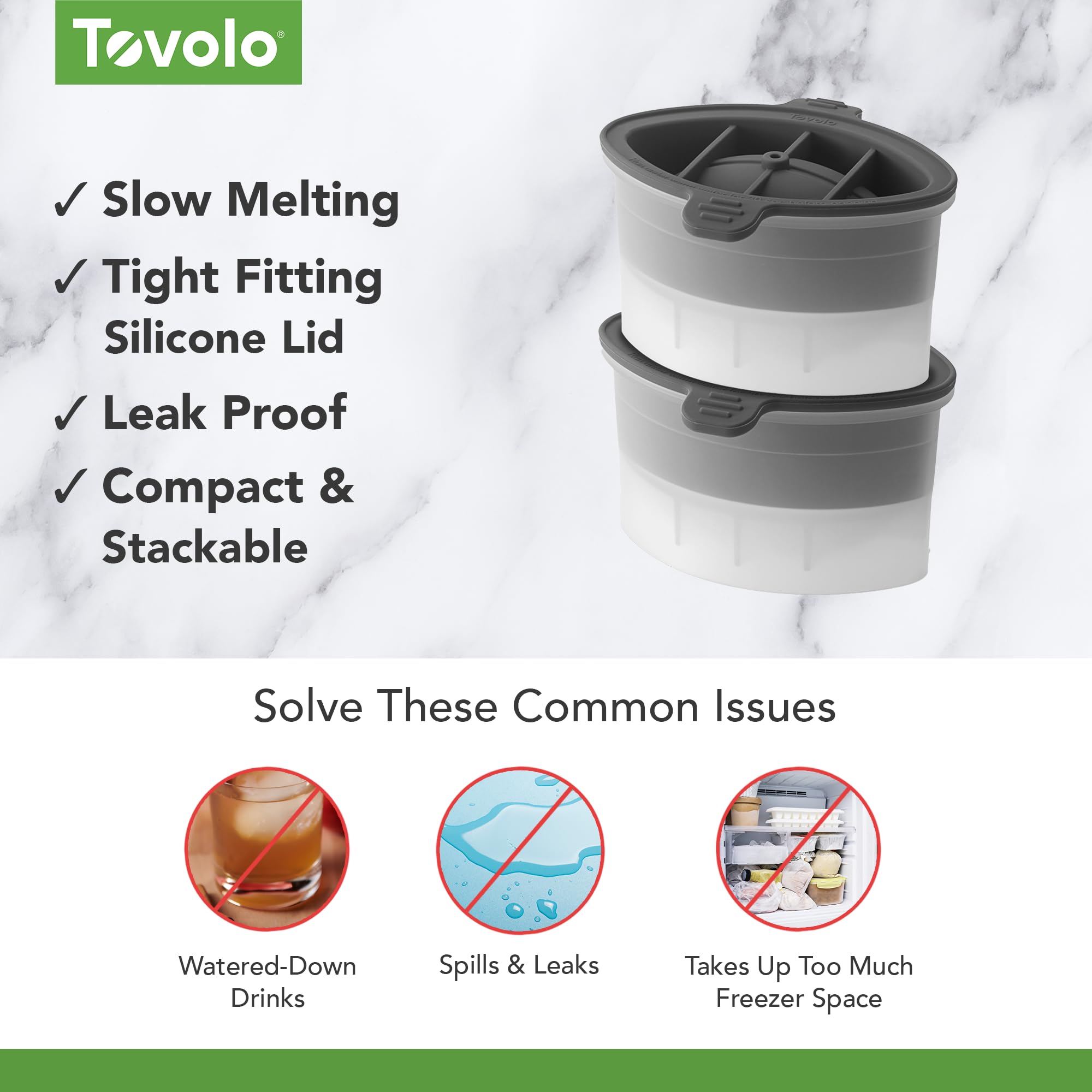Tovolo Football Shaped Ice Molds, Set Of 2 - Large Ice Mold Gift Set - Sports Themed Unique Ice Mold Chills Drinks - Odor-Free F