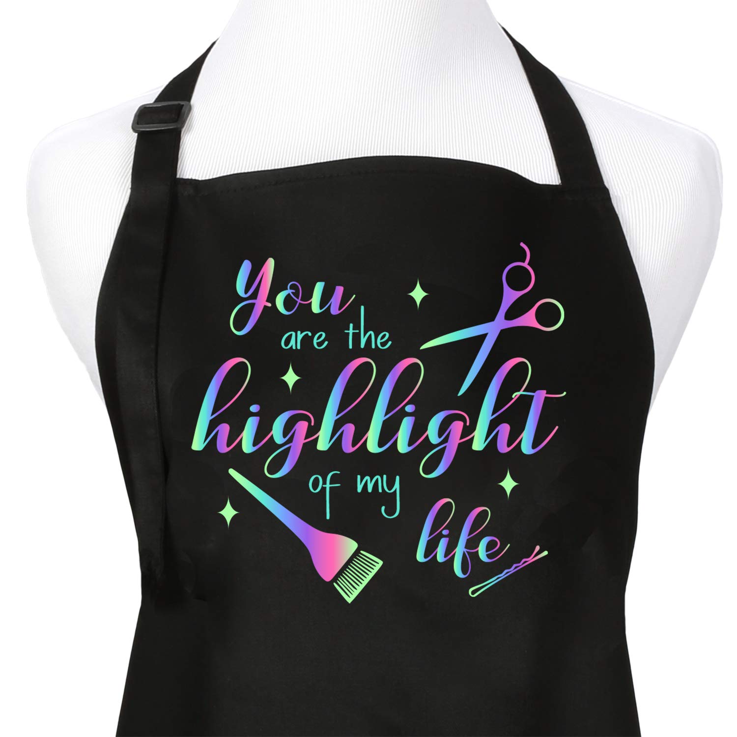 Plum Hill You Are The Highlight Of My Life Colorful Screen Printed Hair Stylist Bib Apron For Professional Salons Or Home Hair C