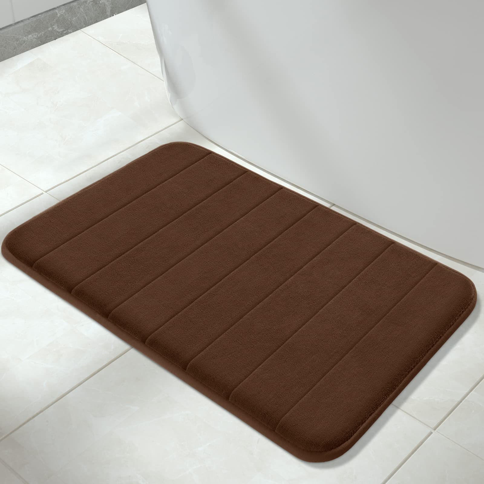 Yimobra Memory Foam Bath Mat Large Size 31.5 By 19.8 Inches, Comfortable, Soft, Super Water Absorption, Machine Wash, Non-Slip,