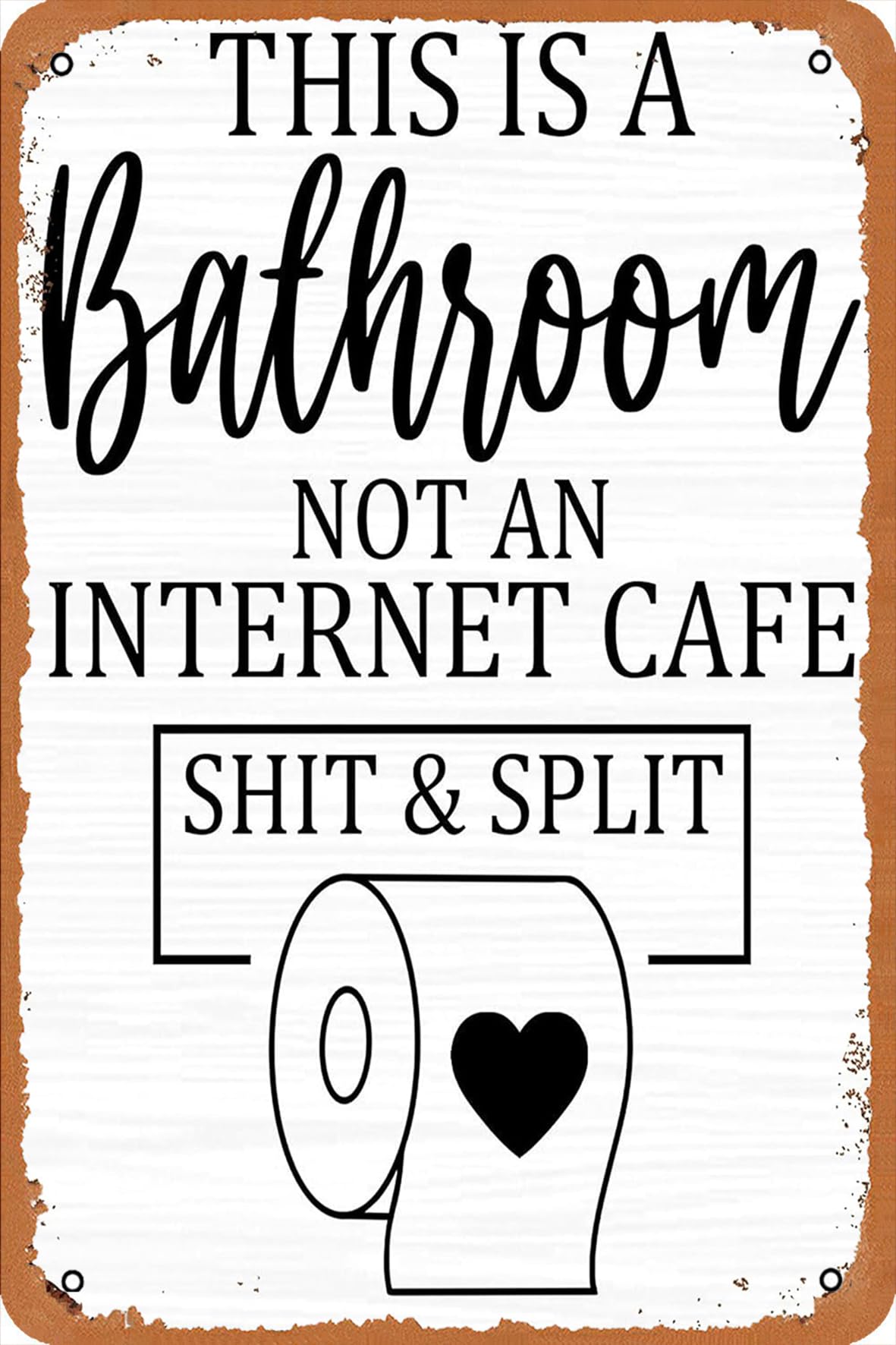 Vintage Metal Sign This is a Bathroom Not an Internet Cafe Wall Decor Retro Poster 8x12 Inch