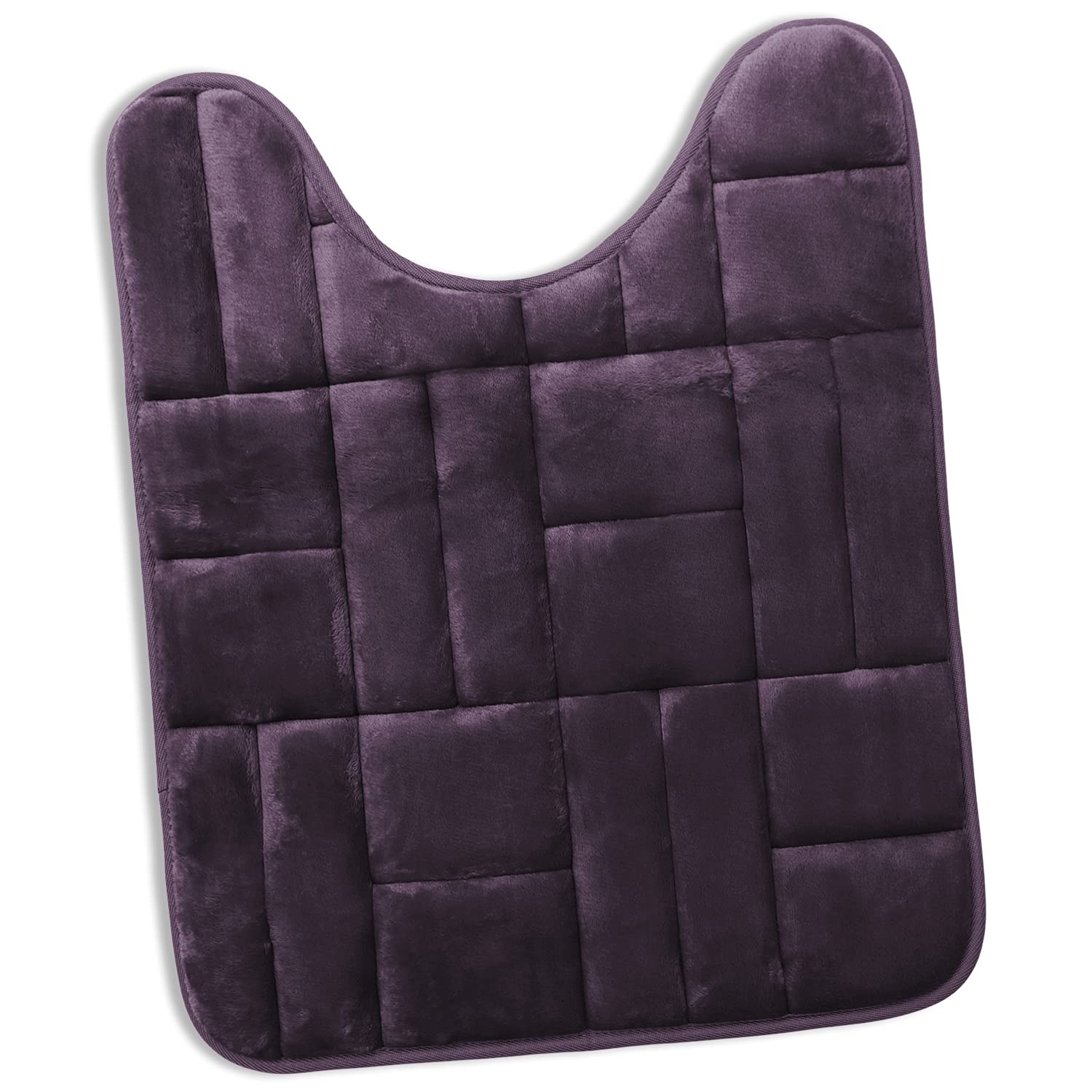 Clara Clark Bathroom Contour Rug, Ultra Soft Non Slip And Cozy, Velvet Memory Foam Toilet U-Shaped Bath Mat, 20 X 24, Tiled - Pu