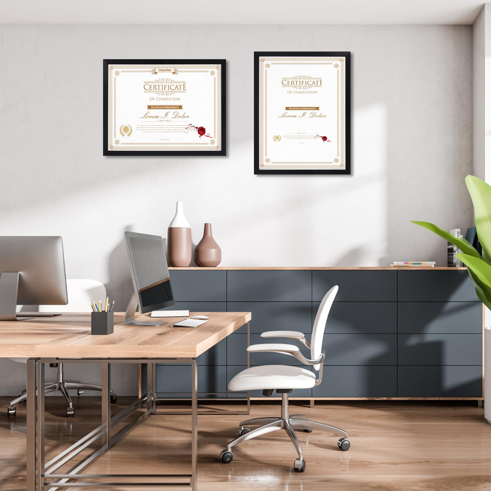 WIFTREY 8.5x11 Certificate Picture Frames Sets of 10, Multi 8.5 by 11 Document Diploma Photo Frame Bulk, Wall Hanging or Tableto