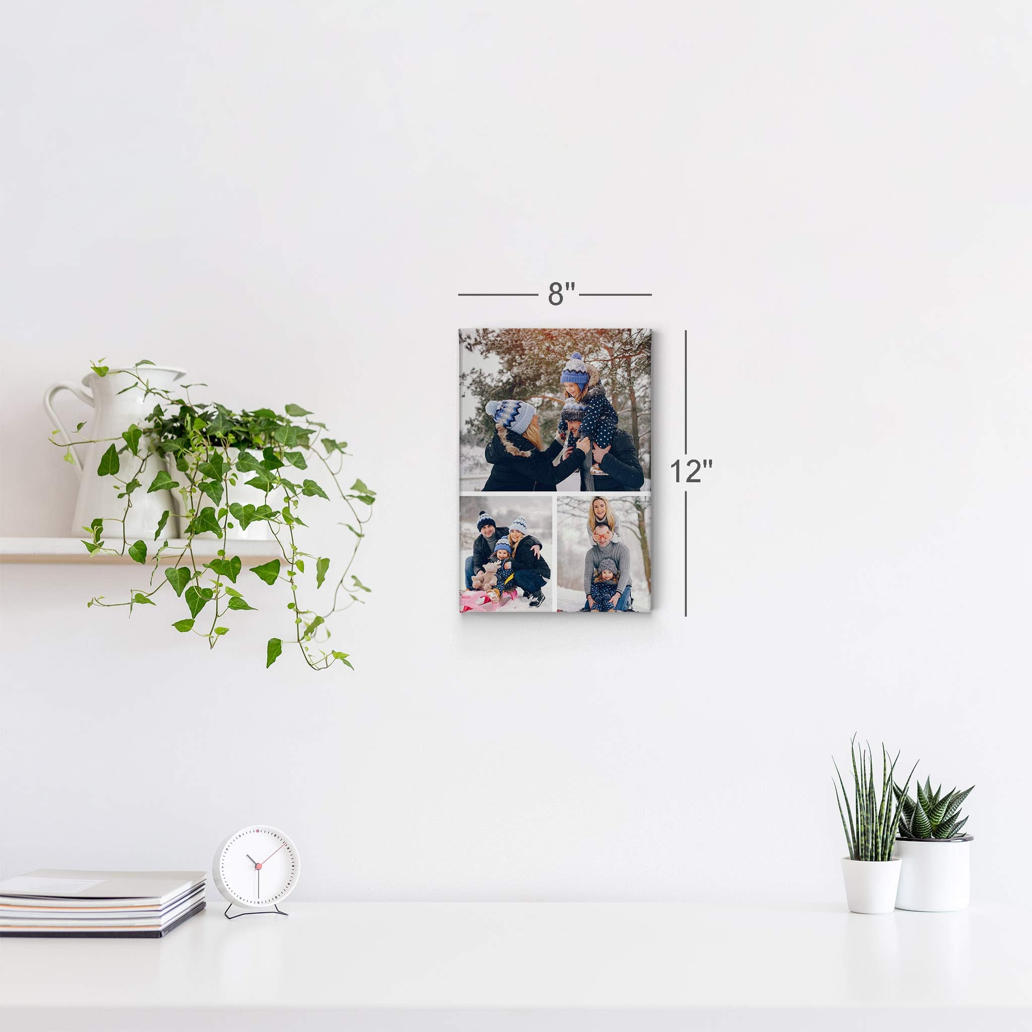 Smile Art Design Custom Photo Print Canvas Print With Your Photos Personalized Photo Upload 3 Images Collage Picture Frame Perso