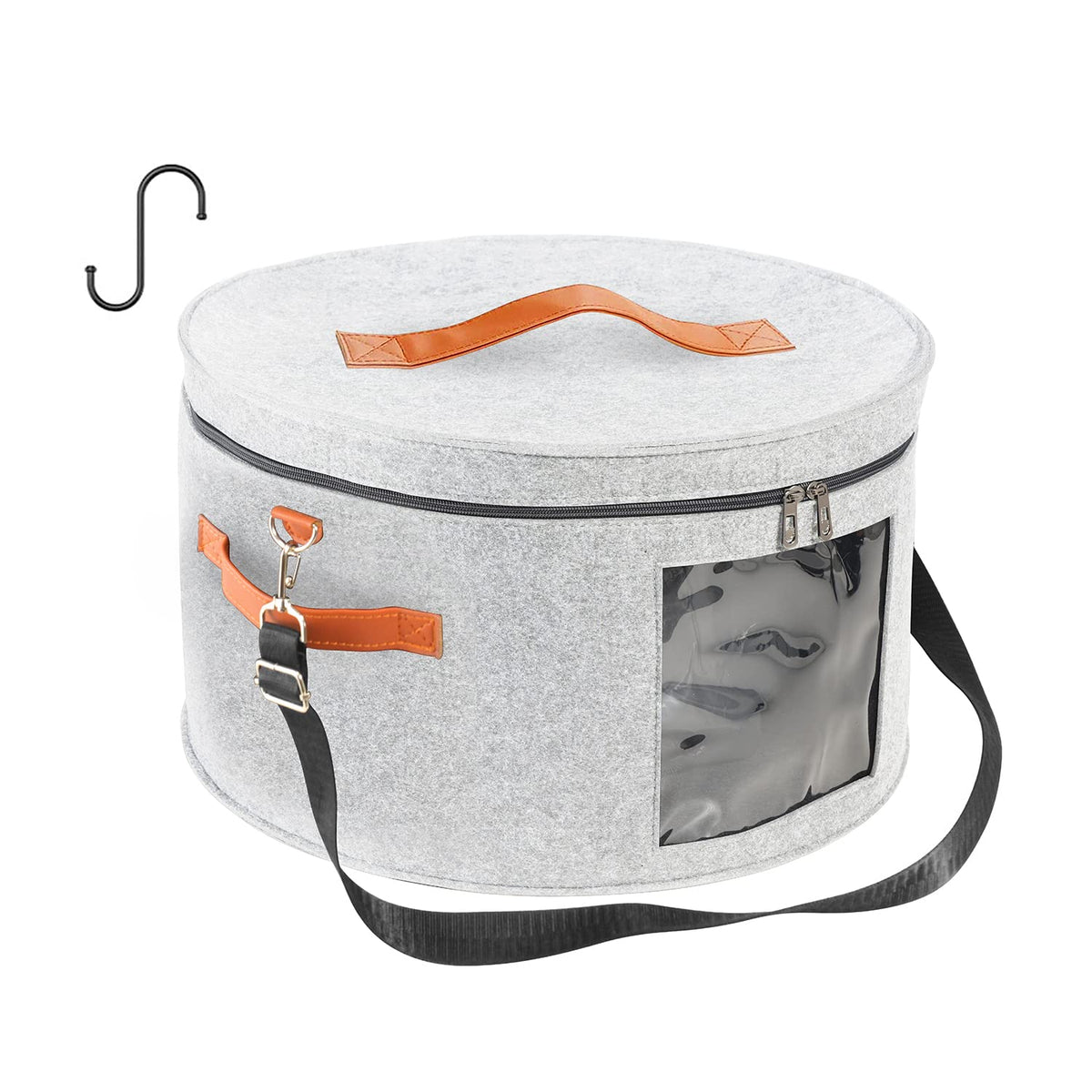 Xxrcbag White Hat Box, Closet Organizer, Universal Travel Hat Box For Men And Women, Large Round Foldable Toy Bag With Dustproof