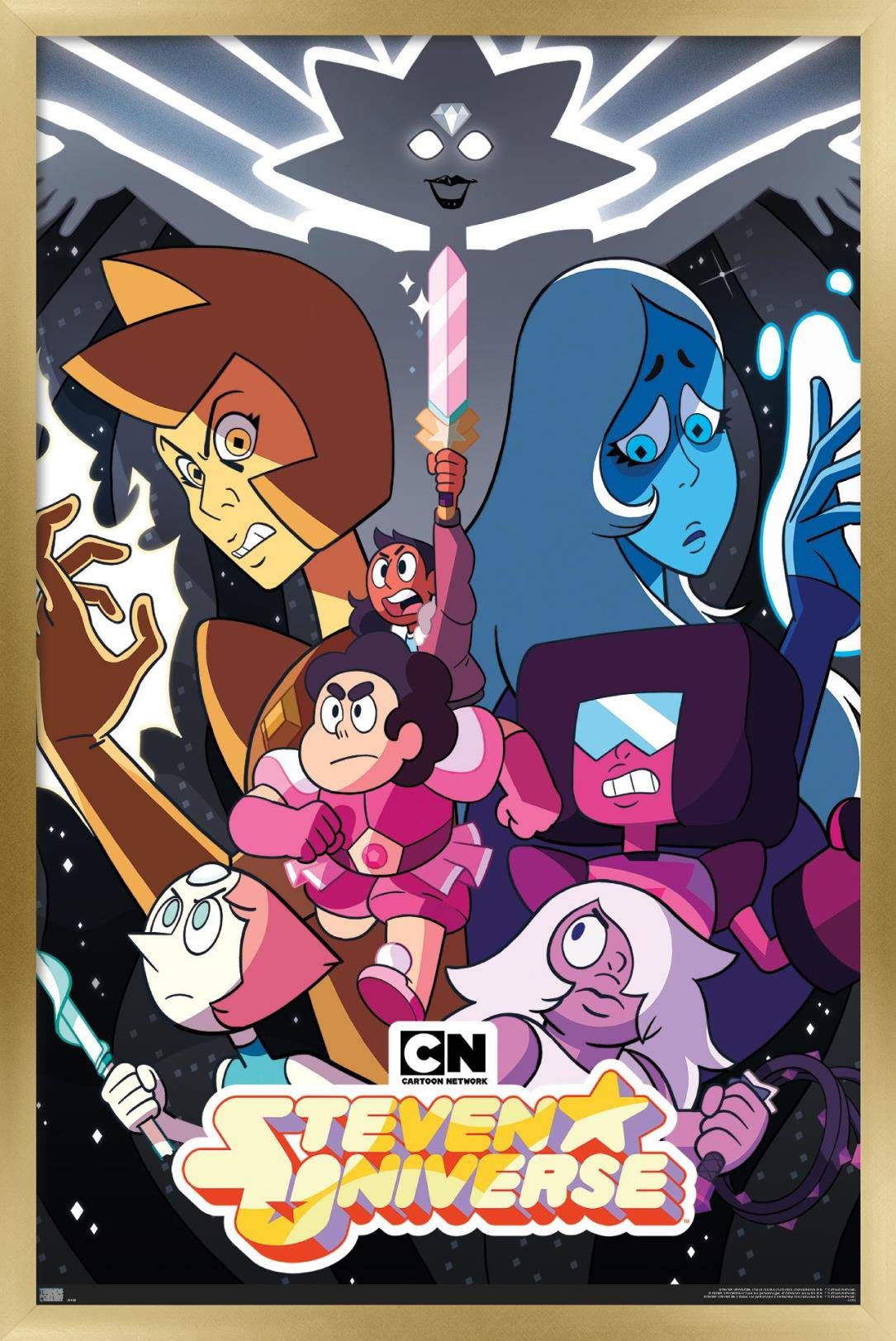 Trends International Steven Universe - One Sheet Wall Poster, 22.37'' X 34.00'', Gold Framed Version