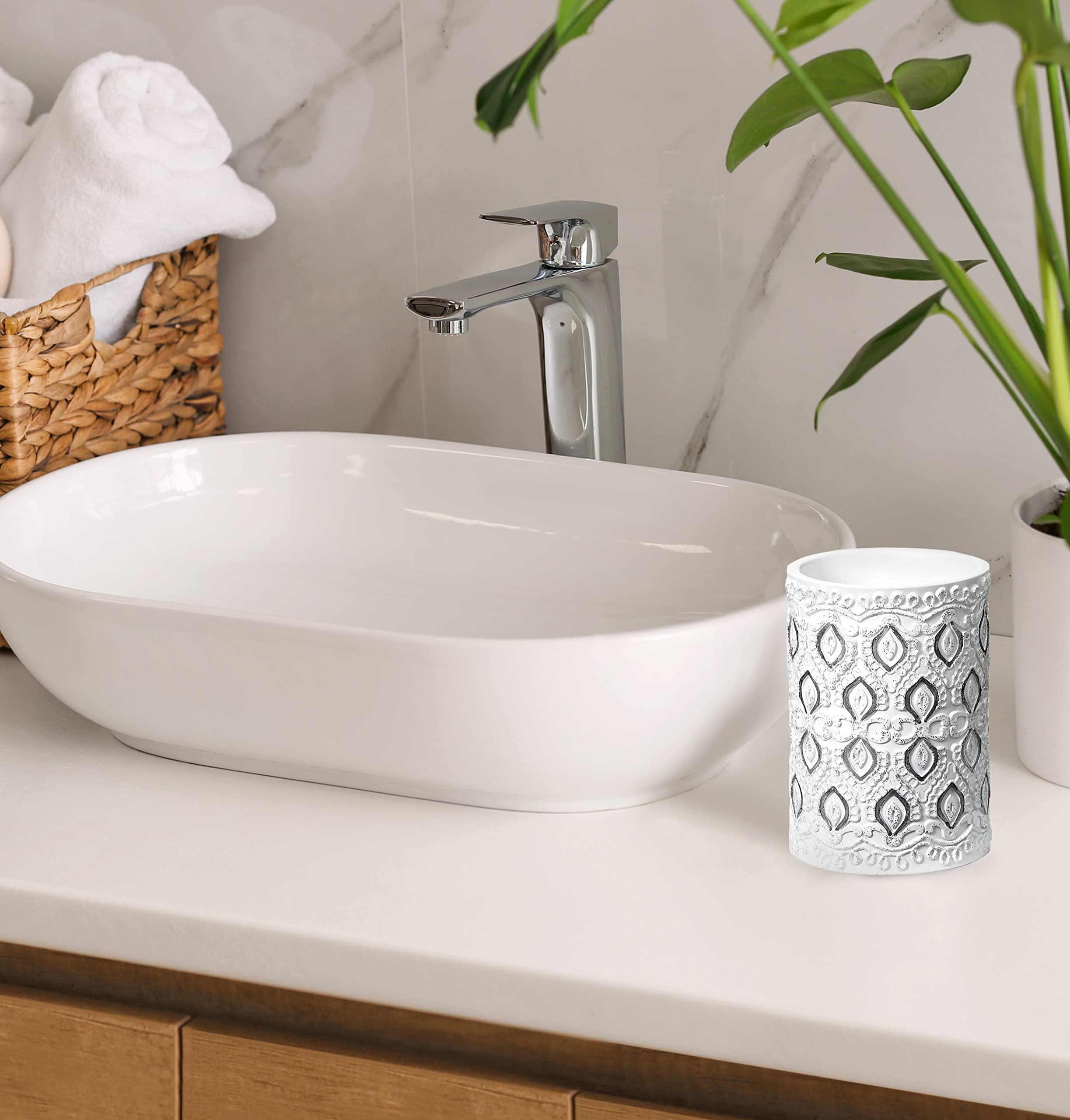Popular Bath Tumbler Monaco, White