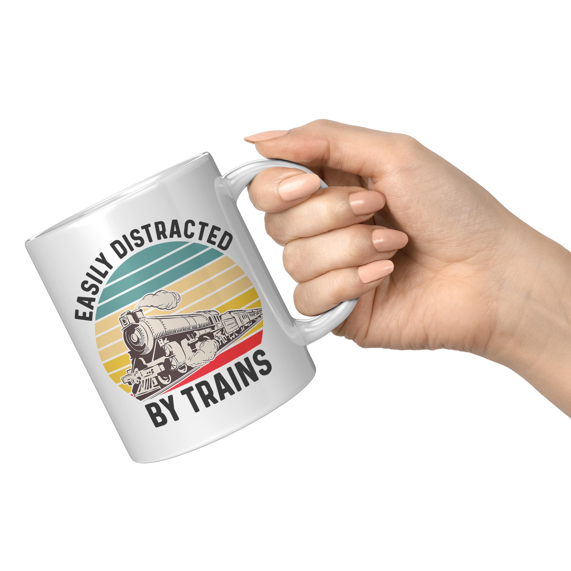 Coveted Goods Train Mug, Easily Distracted by Trains, Train Lover Mug, Train Coffee Mug, Locomotive Mug