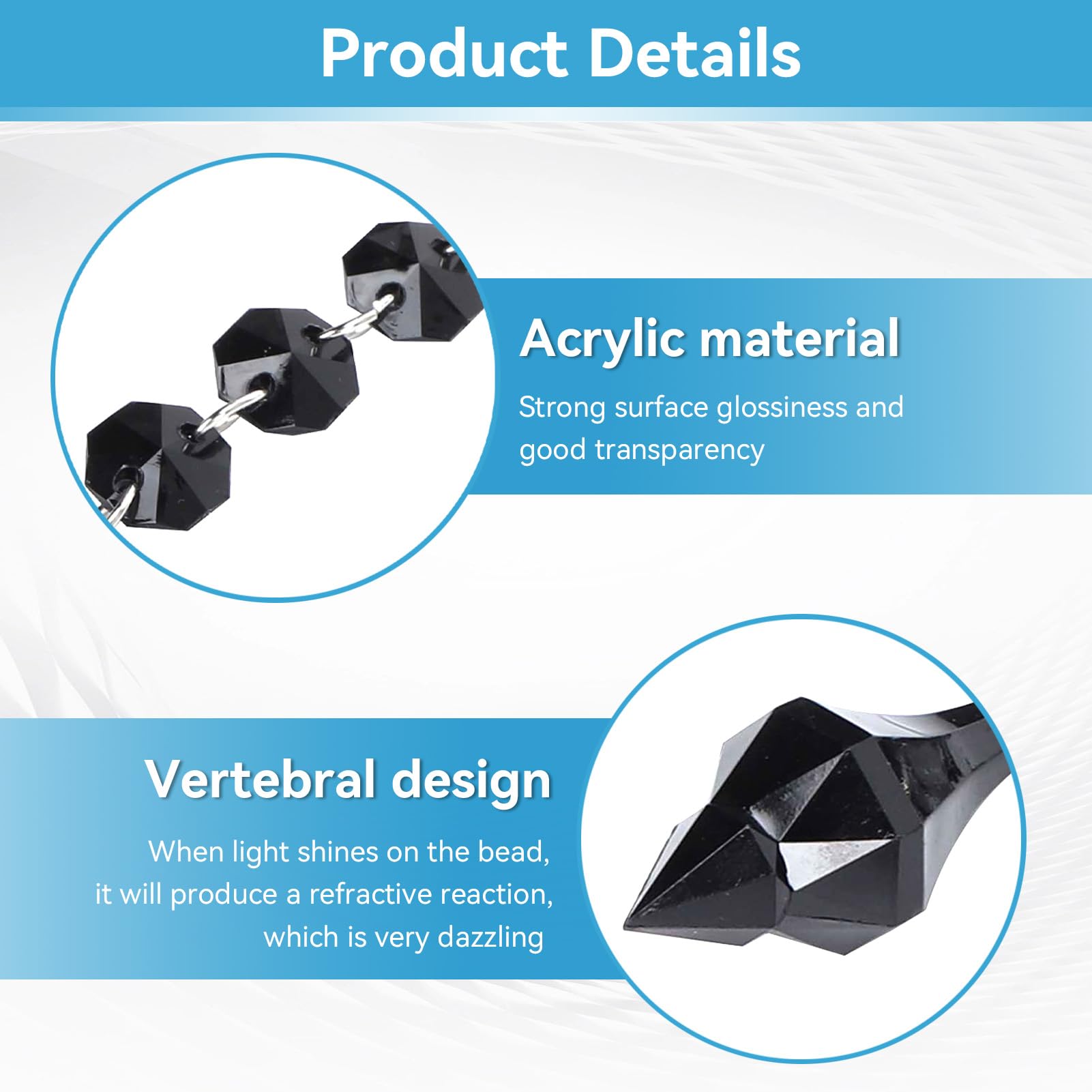 Agatige 10PCS Hanging Crystals, 10cm Crystal Chandelier Prisms Replacement Black Chandelier Crystal Prisms Pendants Crystal Pend