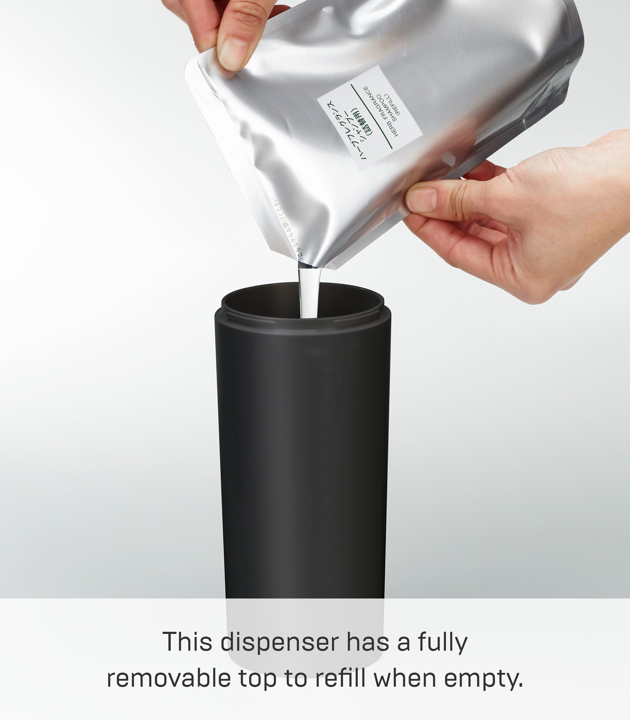 Yamazaki Home 2933 Tower Body Soap Dispenser-Contemporary Bottle Pump For Shower,Black