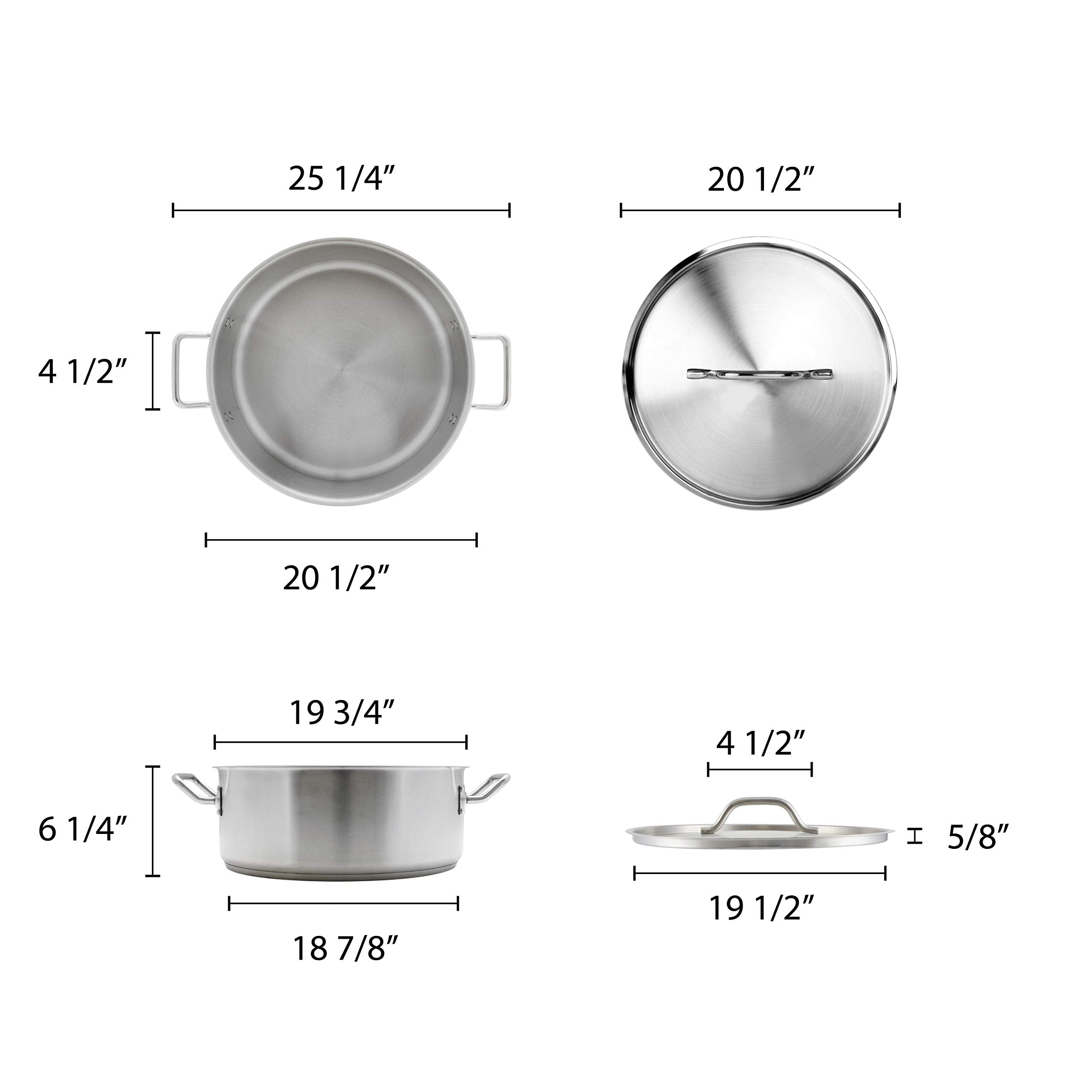 Thunder Group Stainless Steel Brazier, 30-Quart