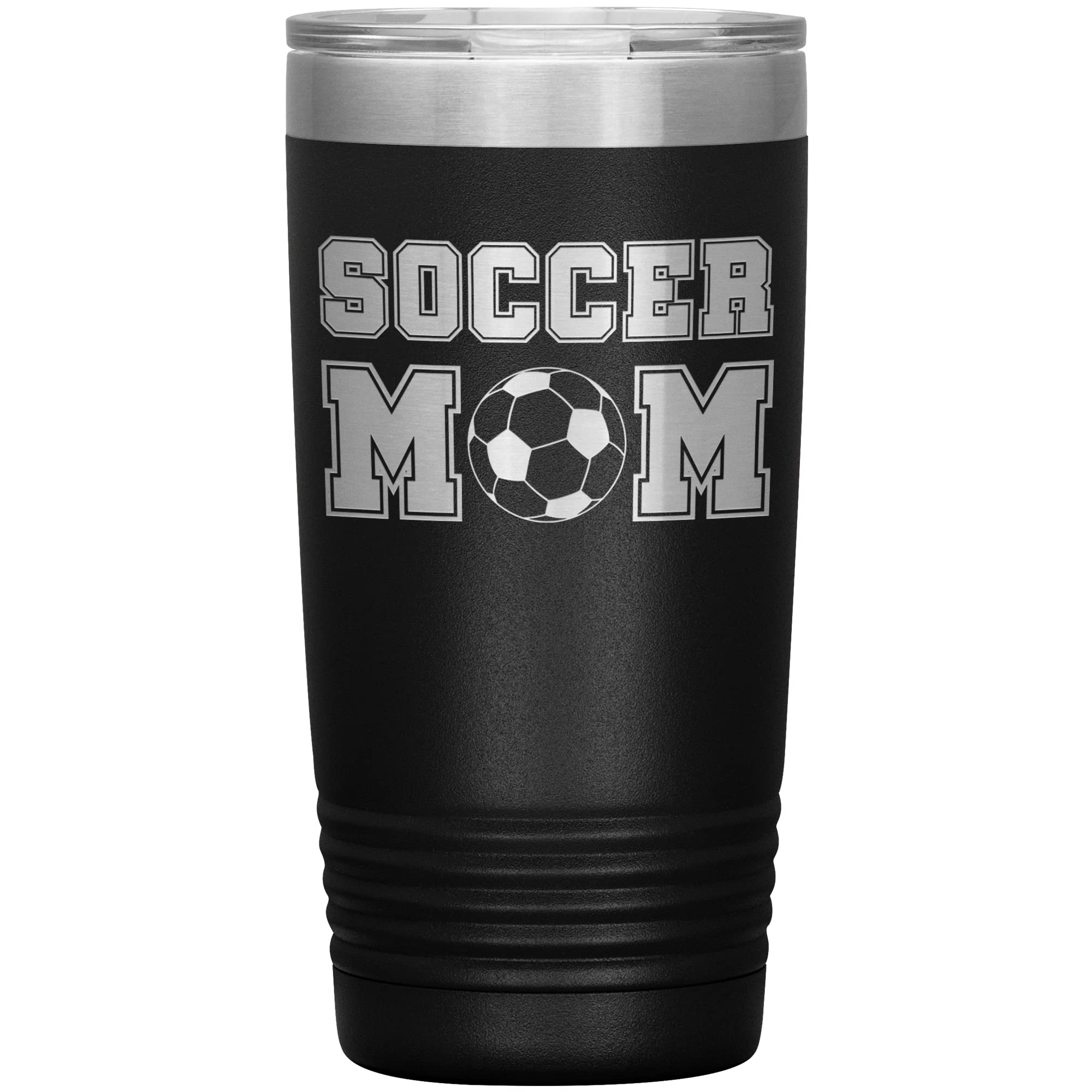Soccer Mom Tumbler - Soccer Mom Gift 20Oz Insulated Engraved Stainless Steel Soccer Mom Cup White