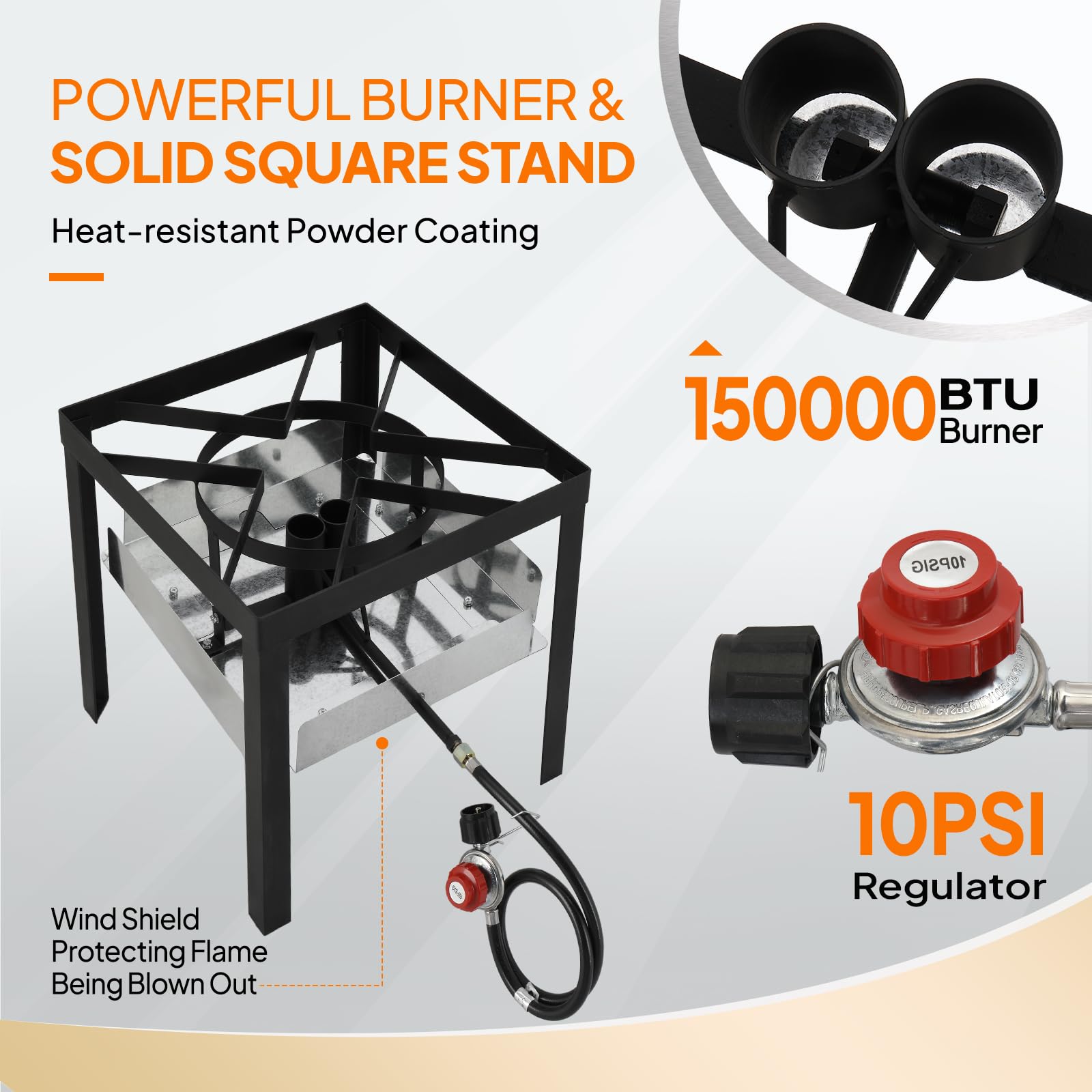 Rovsun 60Qt Turkey Fryer With 150,000Btu Propane Stove, Aluminum Seafood Crawfish Boiler Steamer & Deep Fryer With Basket, 10Psi