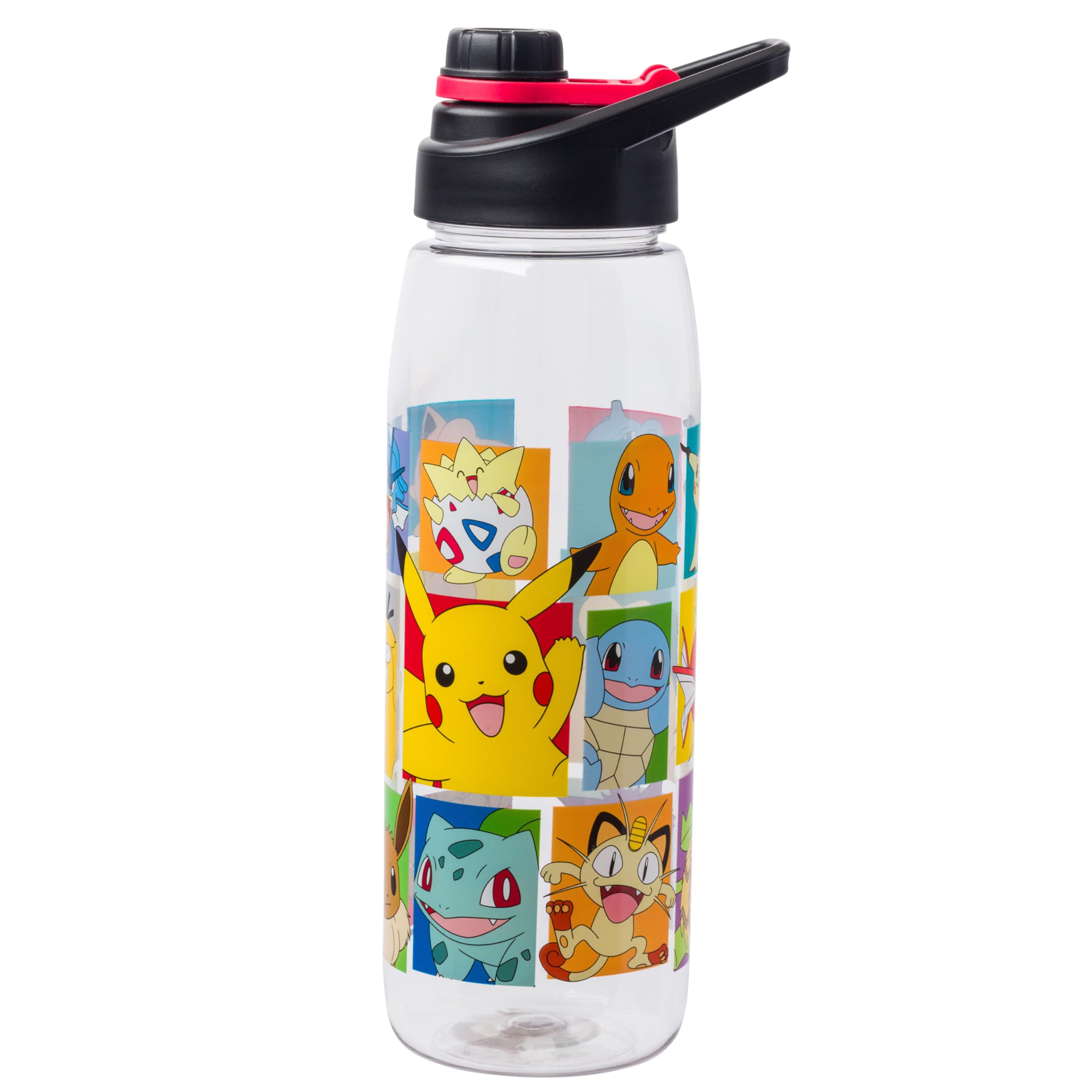 Silver Buffalo Pokemon Grid Color Blocks Water Bottle With Screw Lid  28 Ounces
