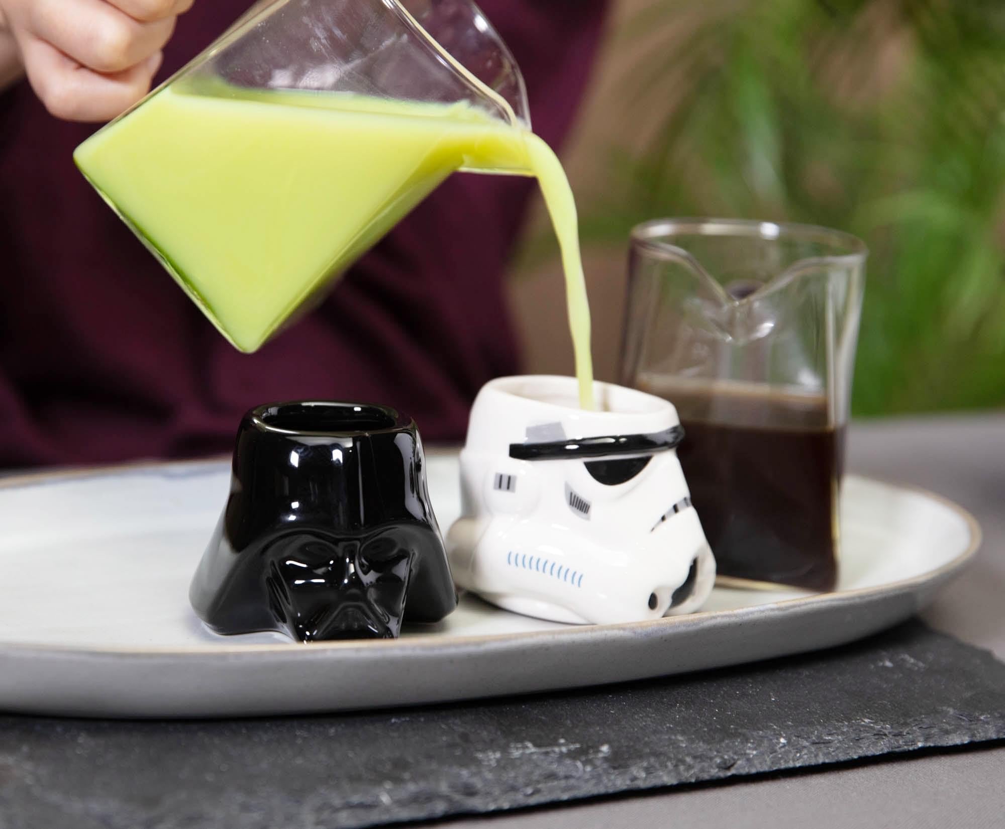 Silver Buffalo Star Wars Darth Vader And Stormtrooper Helmets Sculpted Ceramic Mini Mugs, Set Of 2 | Small Coffee Cups For Espre