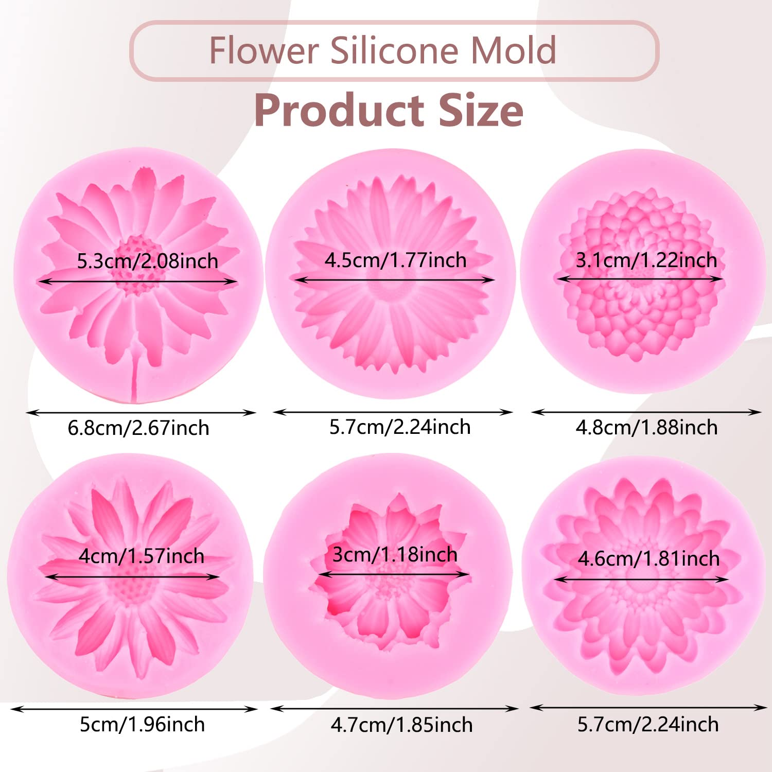 Miyahouse Chrysanthemum Flower Silicone Mold Daisy Flower Fondant Molds Flower Chocolate Candy Mold For Cake Decoration Cupcake