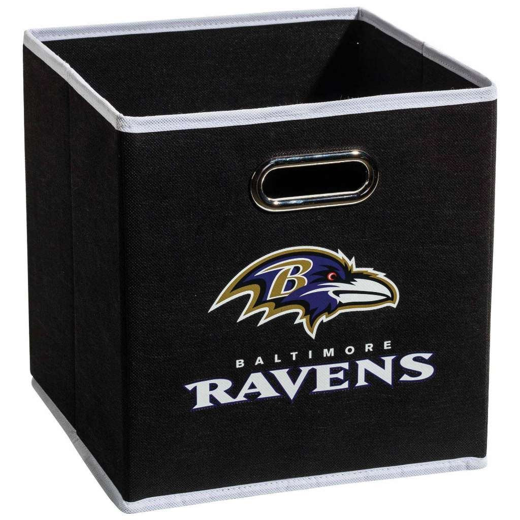 Franklin Sports Nfl Baltimore Ravens Collapsible Storage Bin Nfl Folding Cube Storage Container Fits Bin Organizers Fabric Nfl T